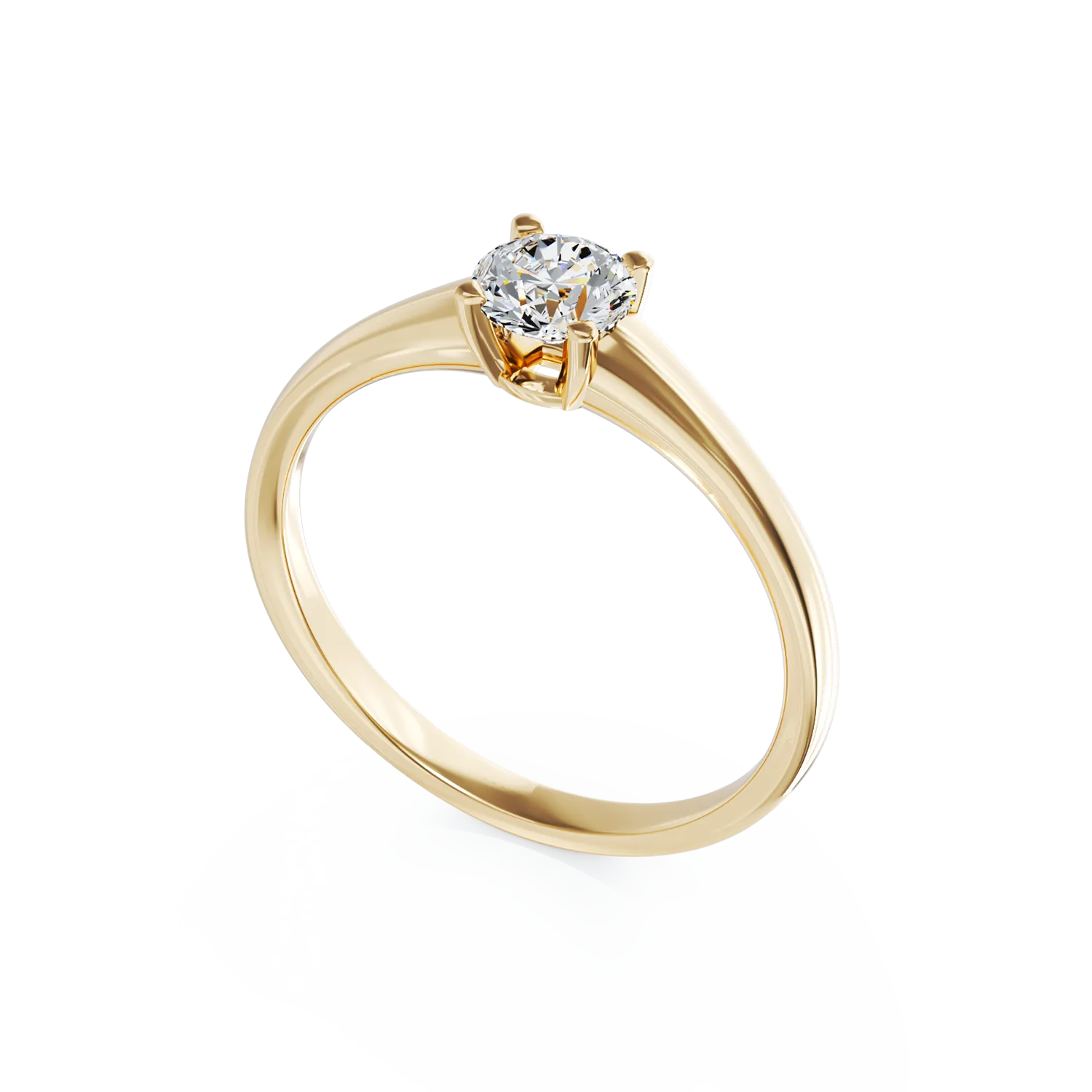 18K yellow gold engagement ring with a 0.4ct solitaire diamond