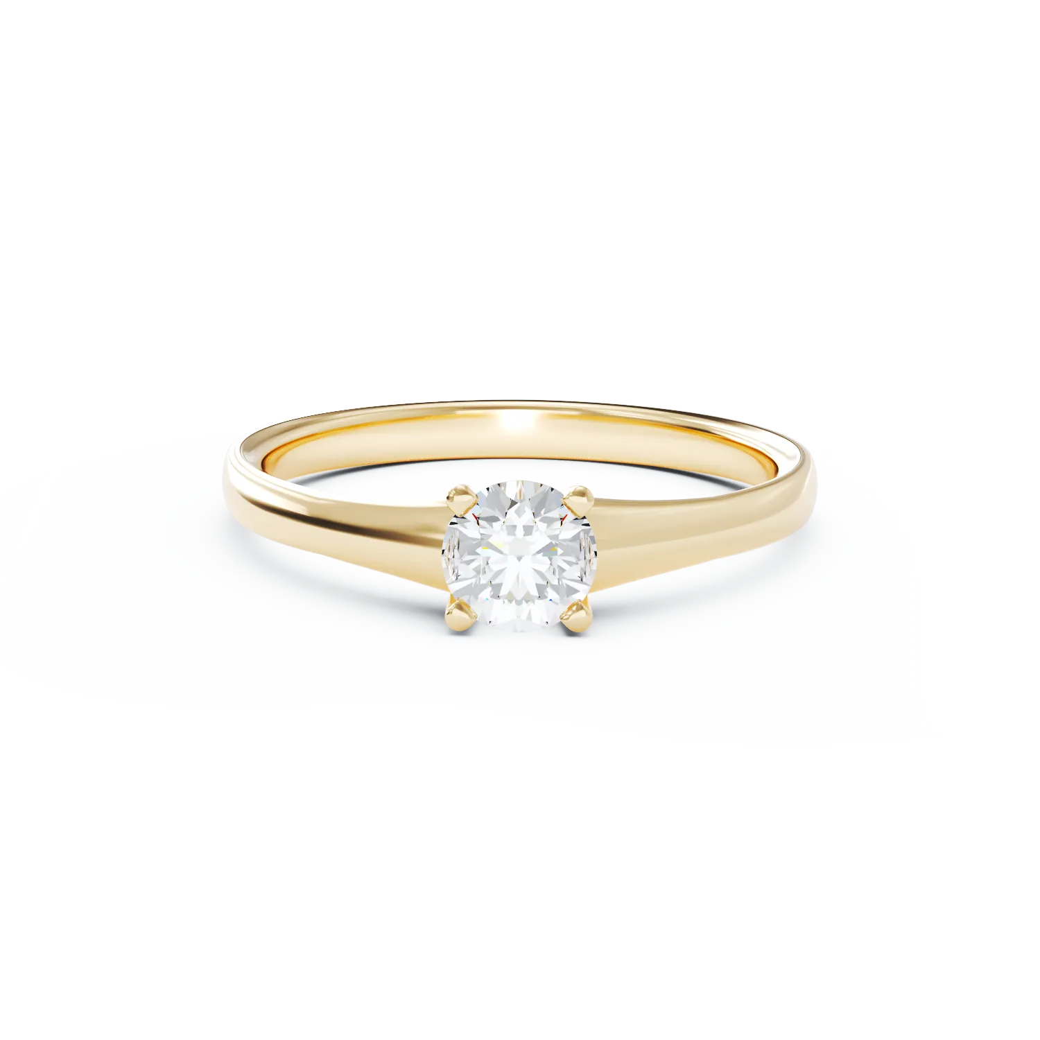 18K yellow gold engagement ring with a 0.4ct solitaire diamond