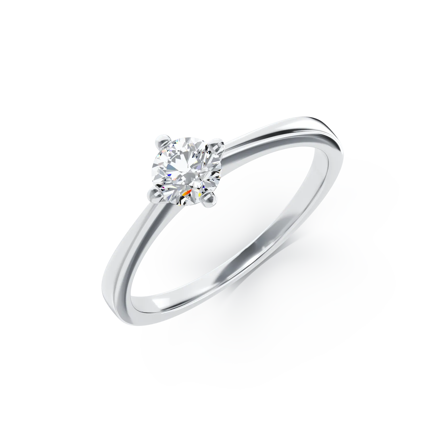 18K white gold engagement ring with a 0.4ct solitaire diamond