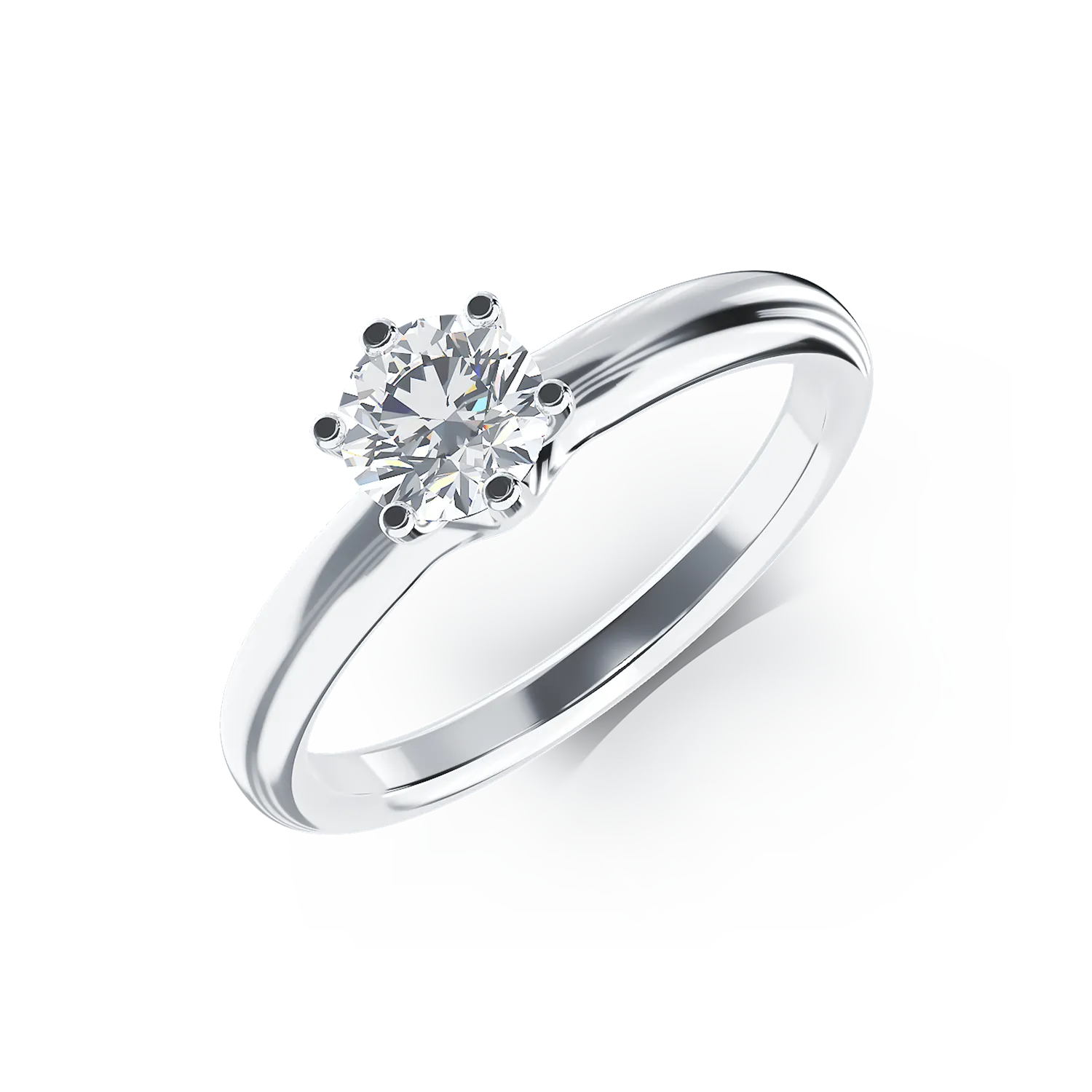 18K white gold engagement ring with a 0.5ct solitaire diamond