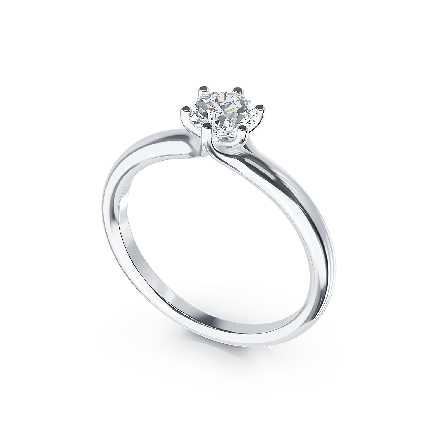 Eljegyzési gyűrű 18K-os fehér aranyból 0,5ct gyémánttal. Gramm: 2,60
