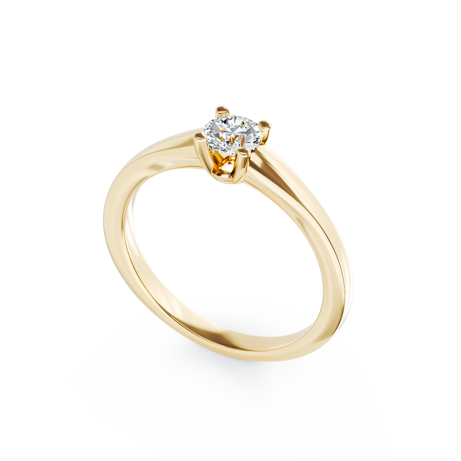 Inel de logodna din aur galben de 18K cu un diamant solitaire de 0.24ct - 1 | YEO