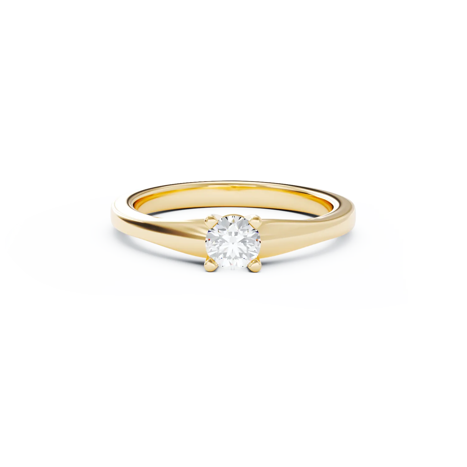 Inel de logodna din aur galben de 18K cu un diamant solitaire de 0.24ct - 2 | YEO