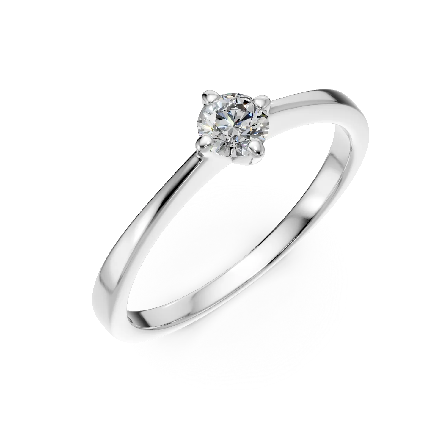 Teilor Inel de logodna din aur alb cu un diamant solitaire de 0.2ct