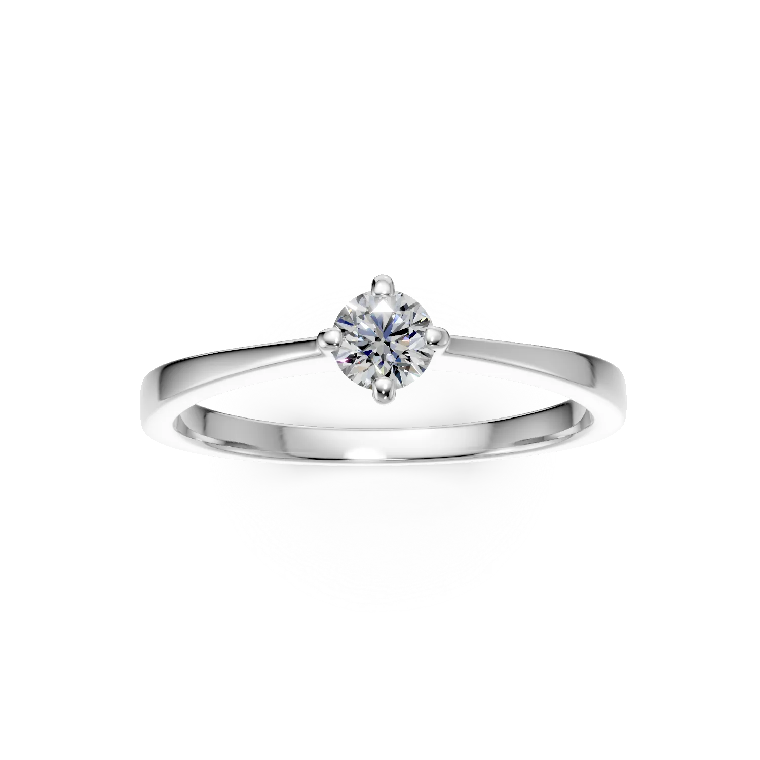Inel de logodna din aur alb de 18K cu un diamant solitaire de 0.25ct