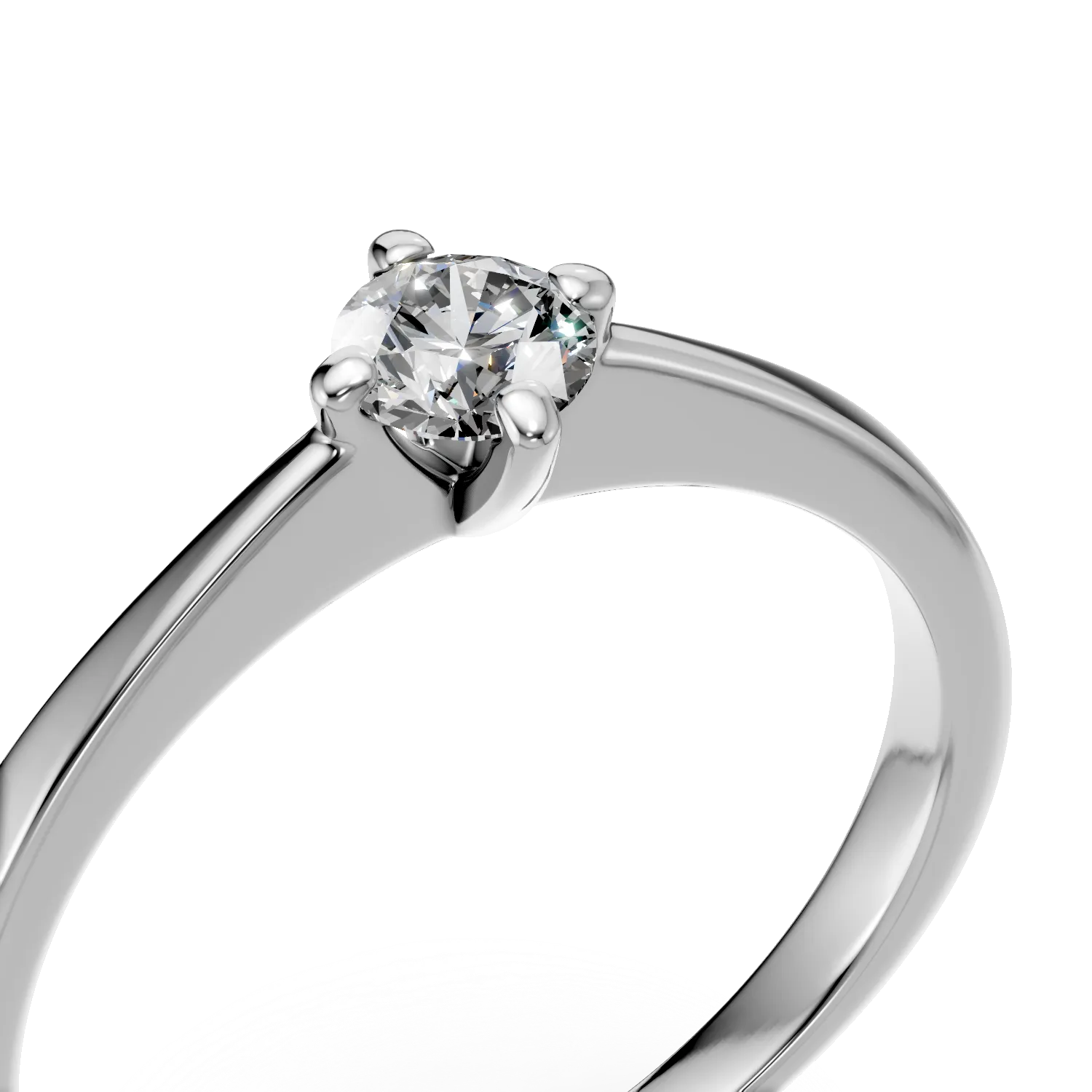 Inel de logodna din aur alb de 18K cu un diamant solitaire de 0.25ct