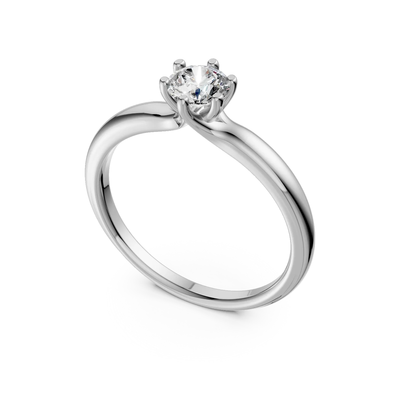 Inel de logodna din aur alb de 18K cu un diamant solitaire de 0.33ct - 1 | YEO