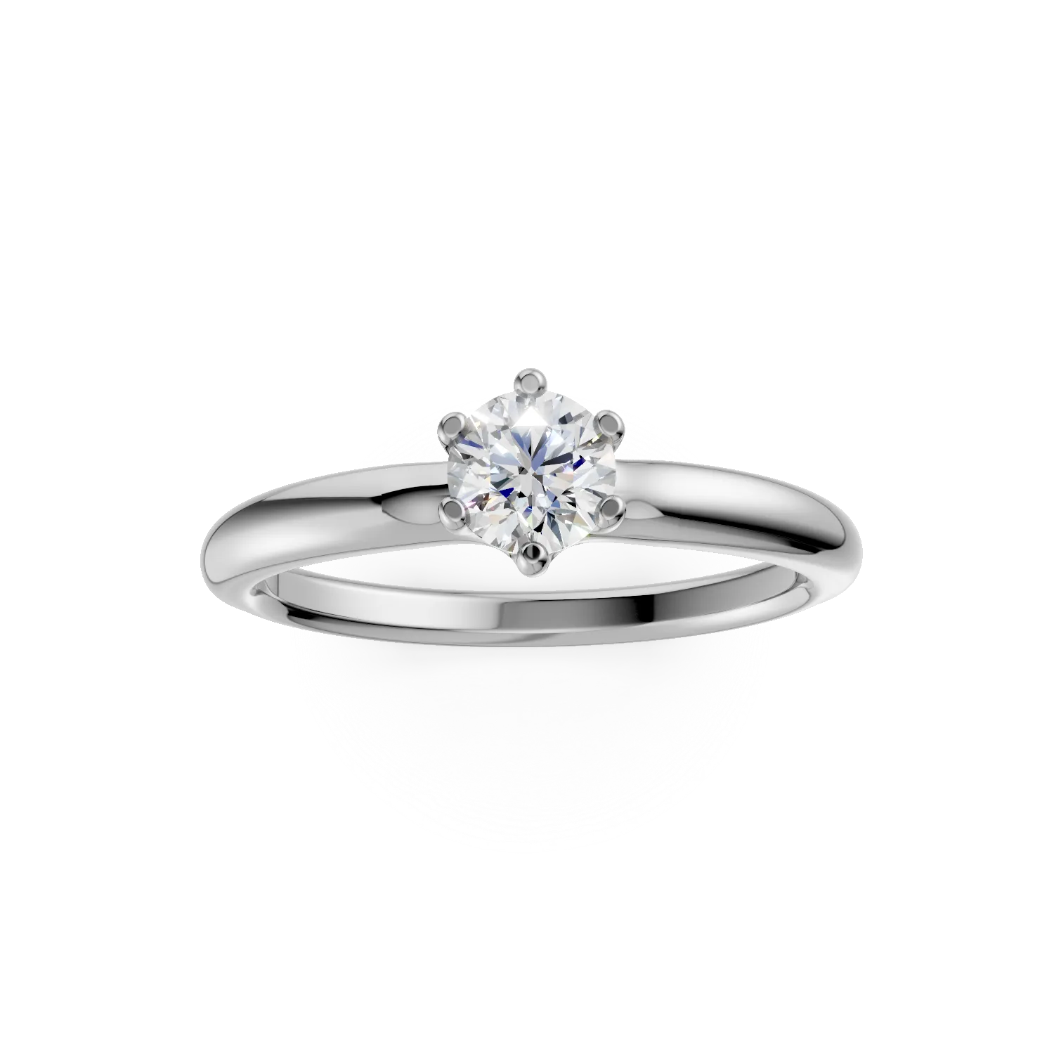 Inel de logodna din aur alb de 18K cu un diamant solitaire de 0.31ct