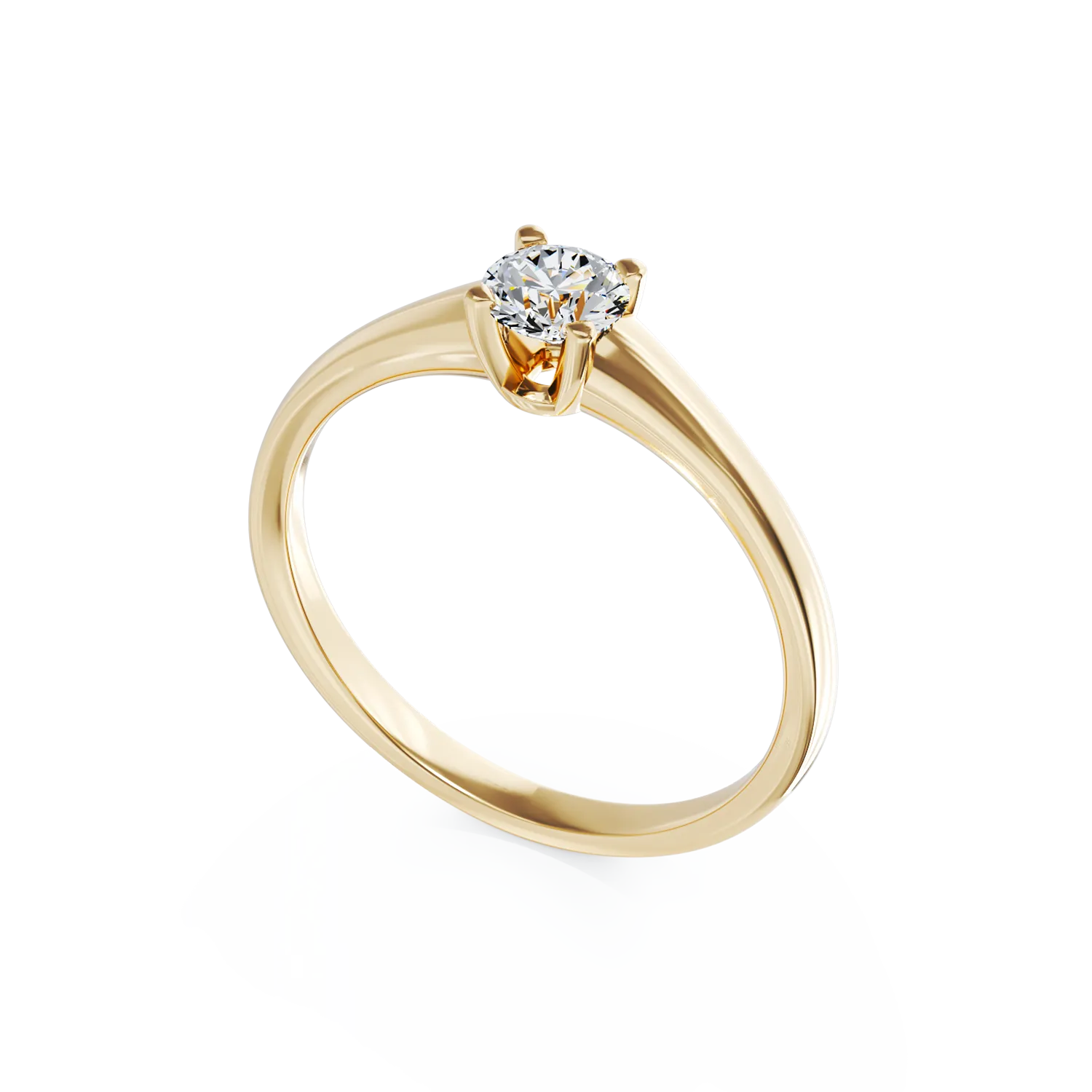 18k yellow gold engagement ring with 0.3ct diamond