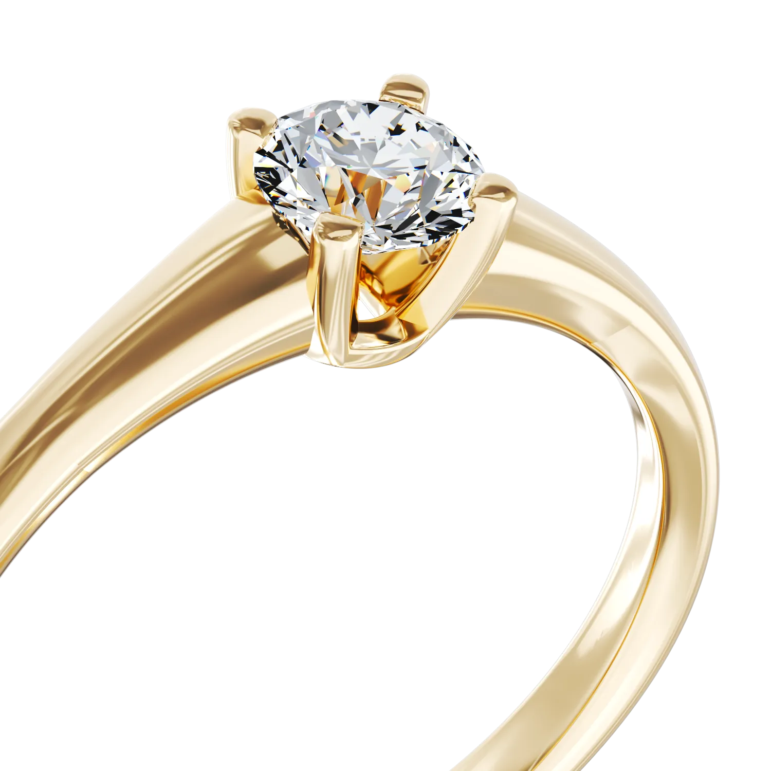 18k yellow gold engagement ring with 0.3ct diamond