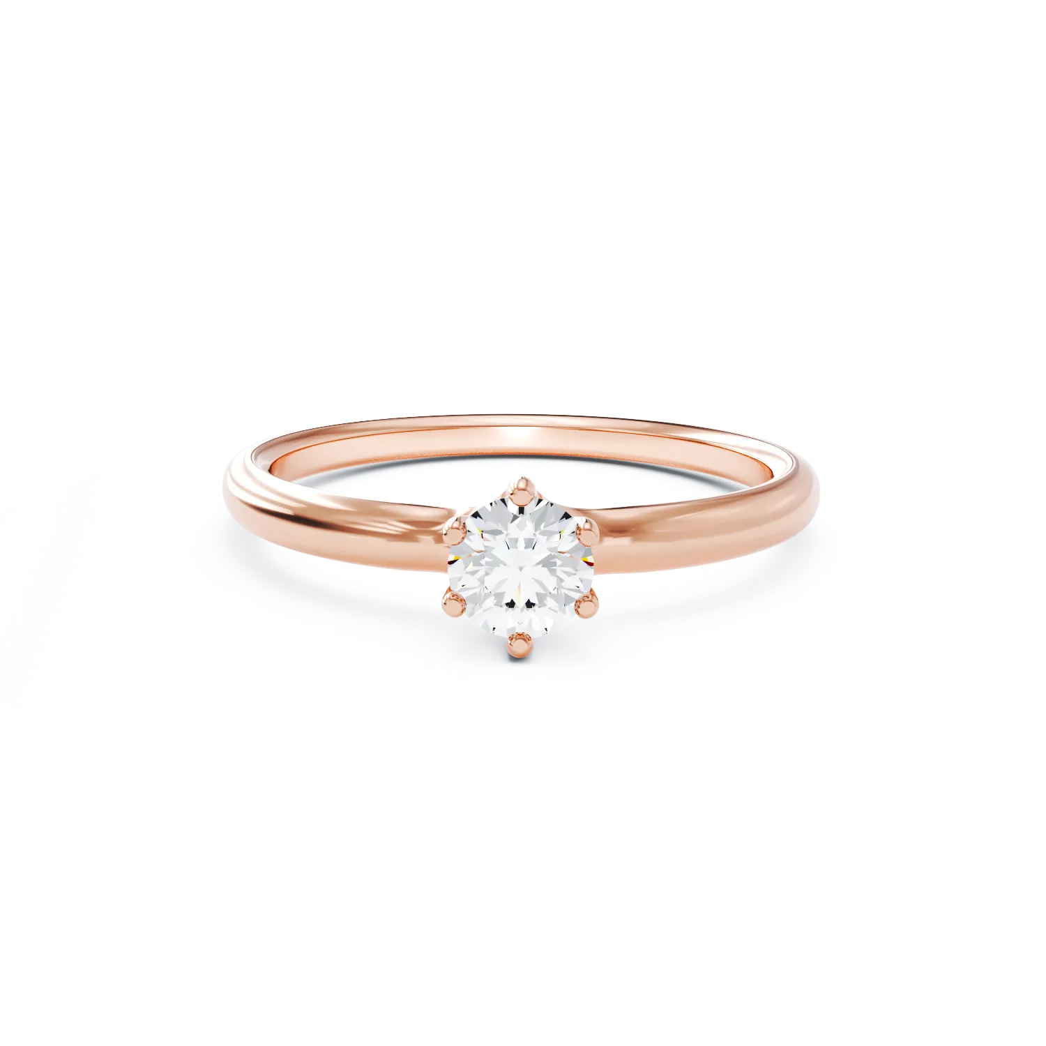Eljegyzési gyűrű 18K-os rózsaszín aranyból 0,31ct gyémánttal. Gramm: 2,25