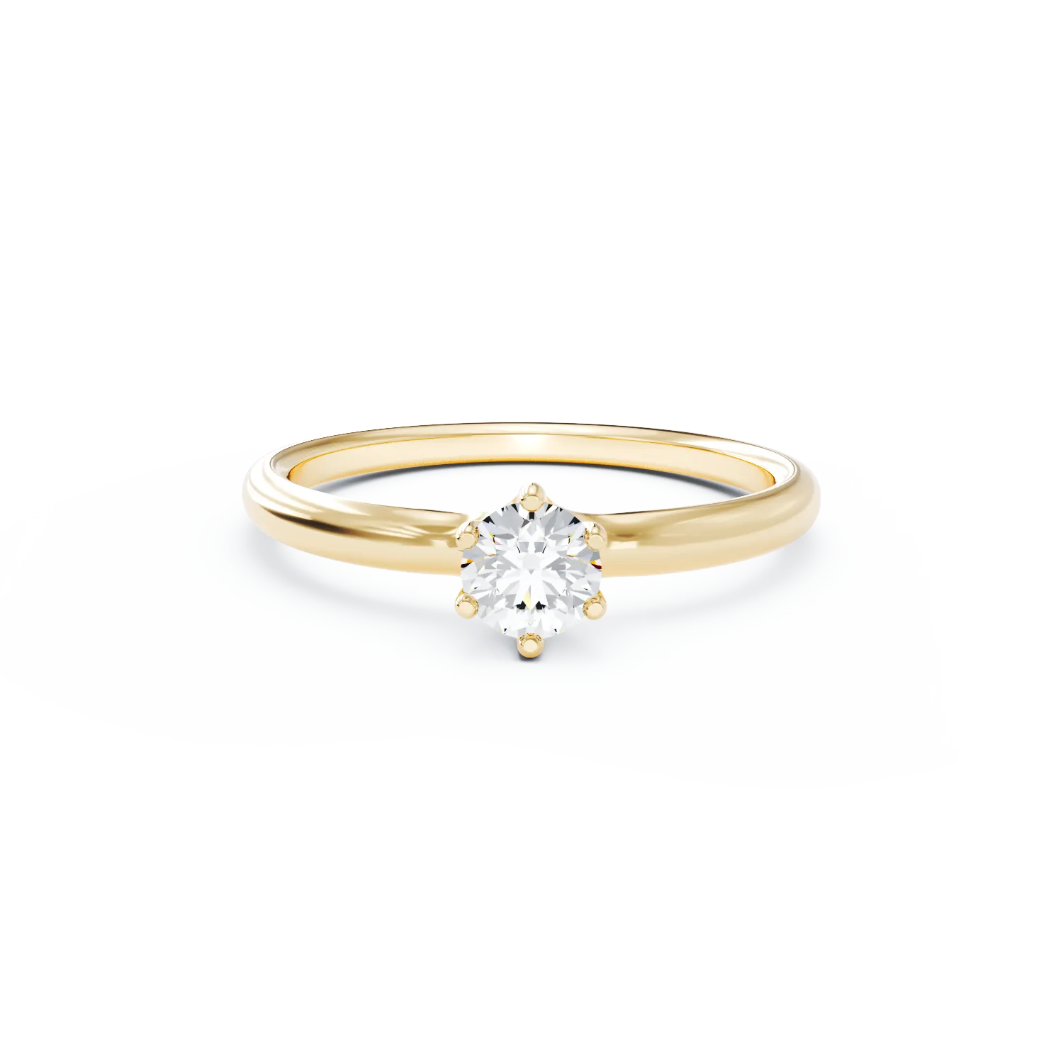 18k yellow gold engagement ring with 0.3ct diamond