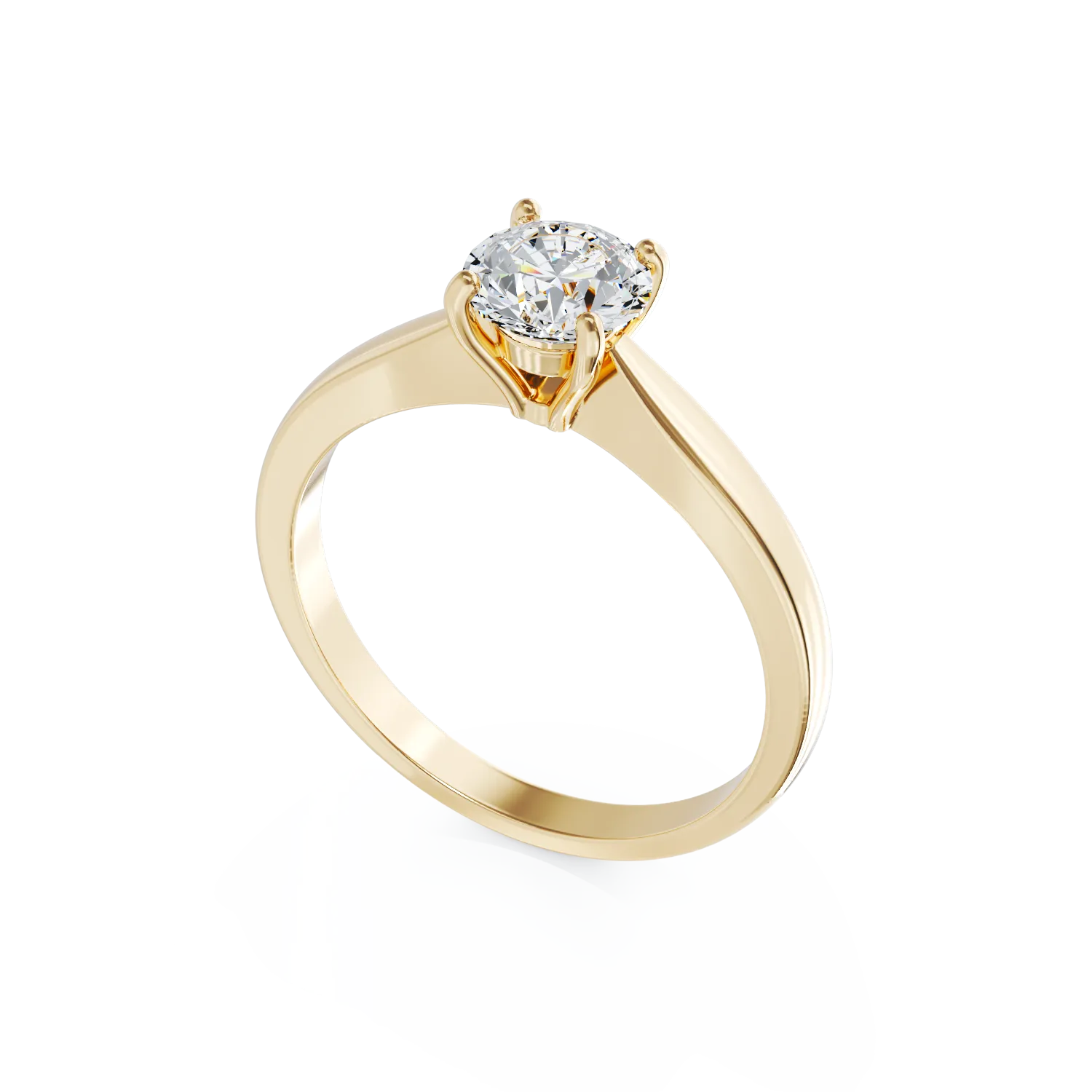 18K sárga arany eljegyzési gyűrű 0.9ct gyémánttal