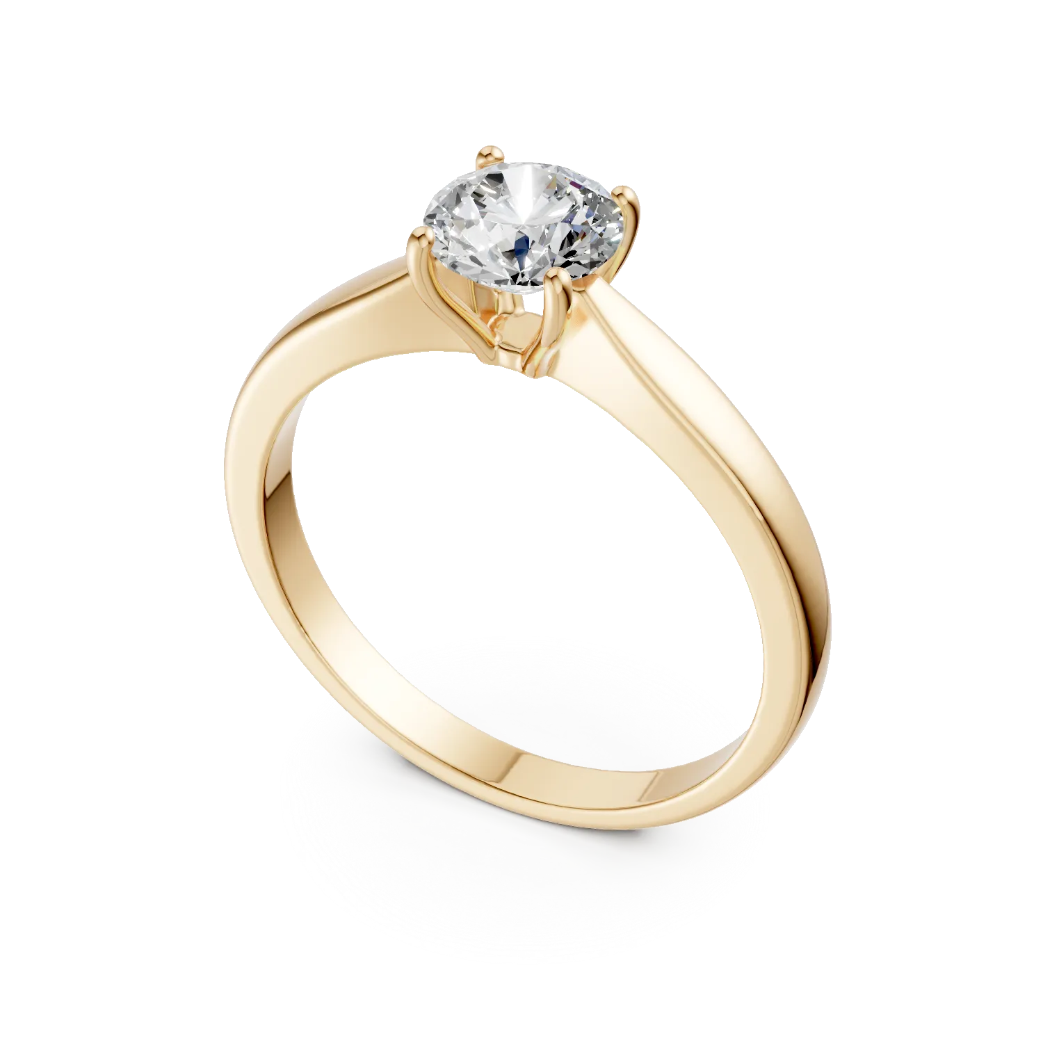 Pierścionek zaręczynowy z żółtego 18K złota z 0.9ct diamentem