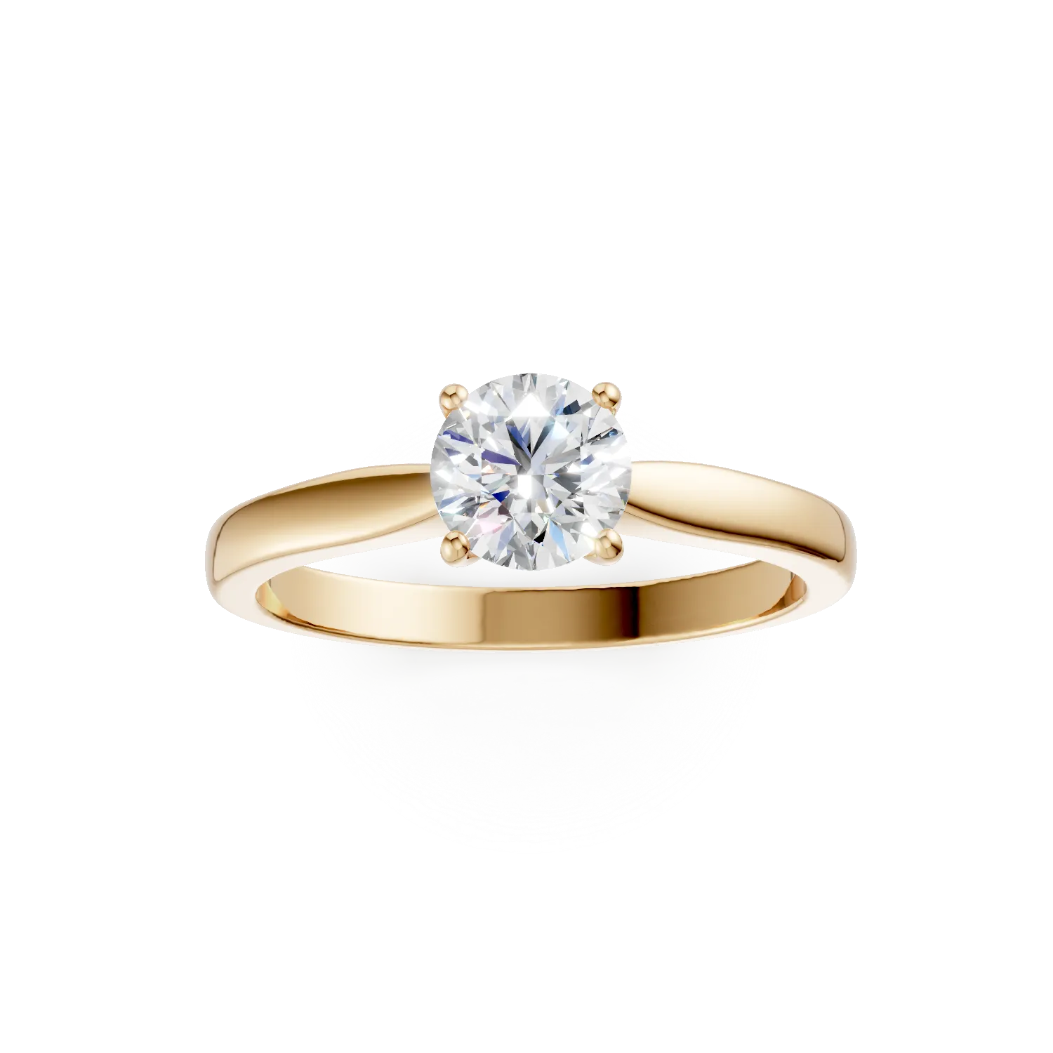 Pierścionek zaręczynowy z żółtego 18K złota z 0.9ct diamentem