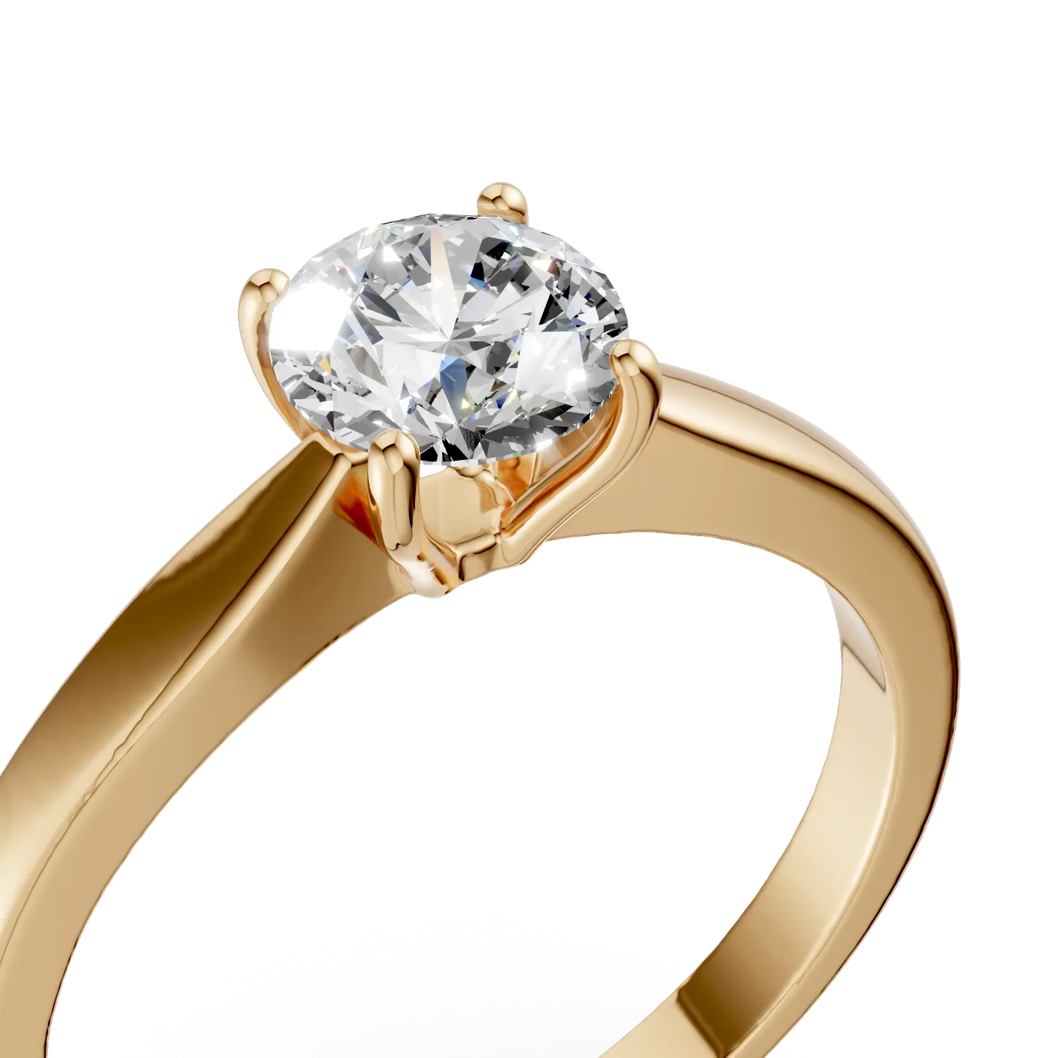 Pierścionek zaręczynowy z żółtego 18K złota z 0.9ct diamentem