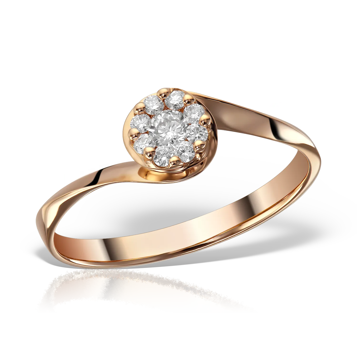 Inel de logodna din aur alb cu diamant de 0.06ct si diamante de 0.07ct-102549