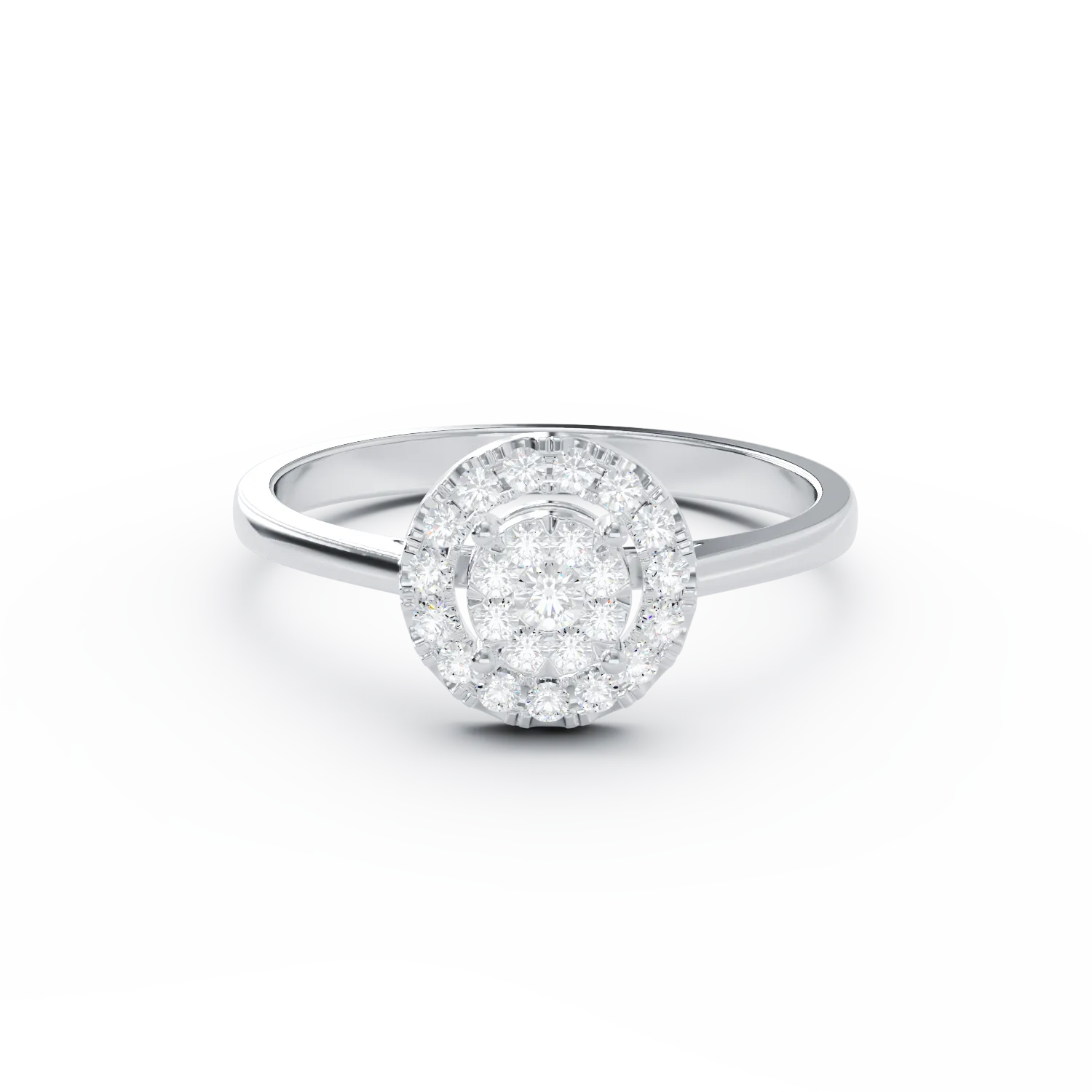 Eljegyzési gyűrű 18K-os fehér aranyból 0,157ct gyémánttal és 0,079ct gyémánttal