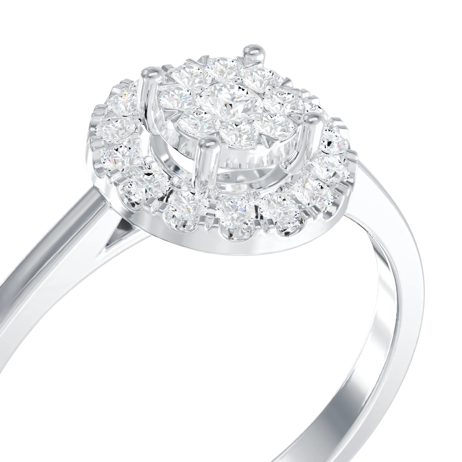18K white gold engagement ring with 0.14ct diamonds