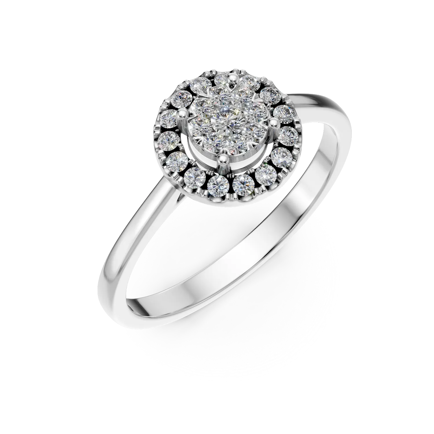 Teilor Inel de logodna din aur alb cu diamante de 0.14ct