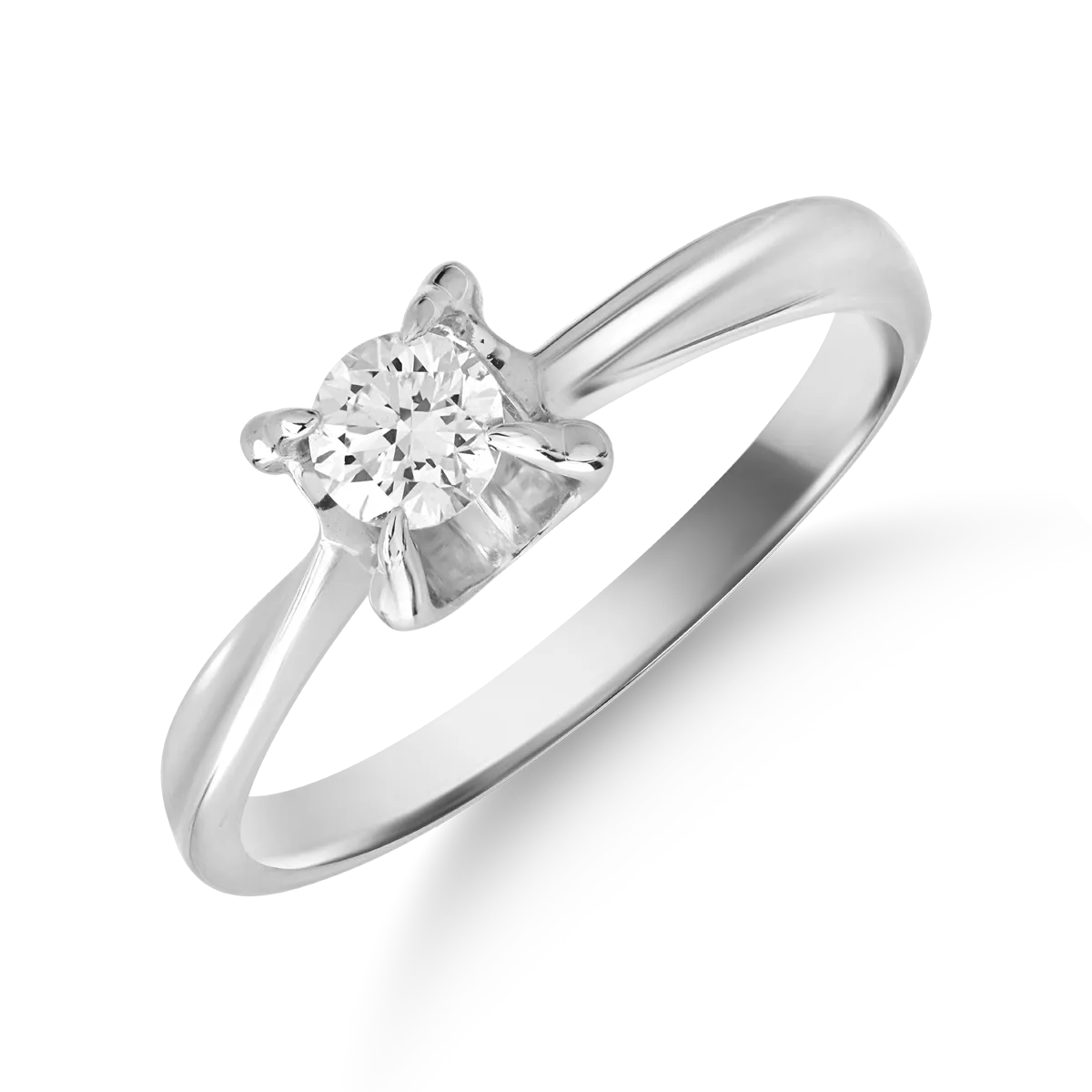 Годежен пръстен от бяло злато 18K с диамант пасианс 0.18ct