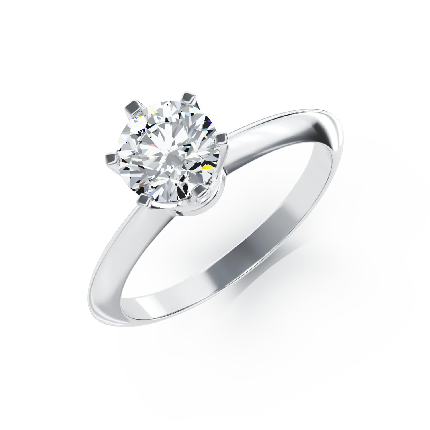 Годежен пръстен от 18K бяло злато с диамант 1.09ct