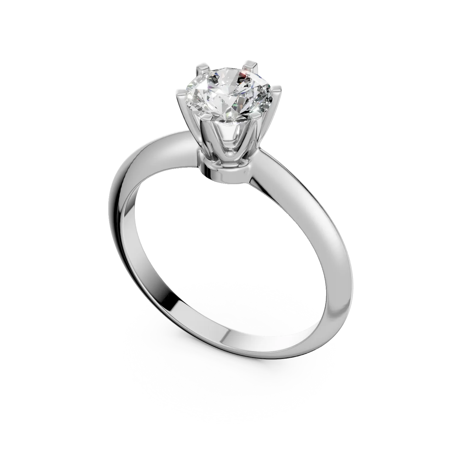 Годежен пръстен от 18K бяло злато с диамант 1.09ct