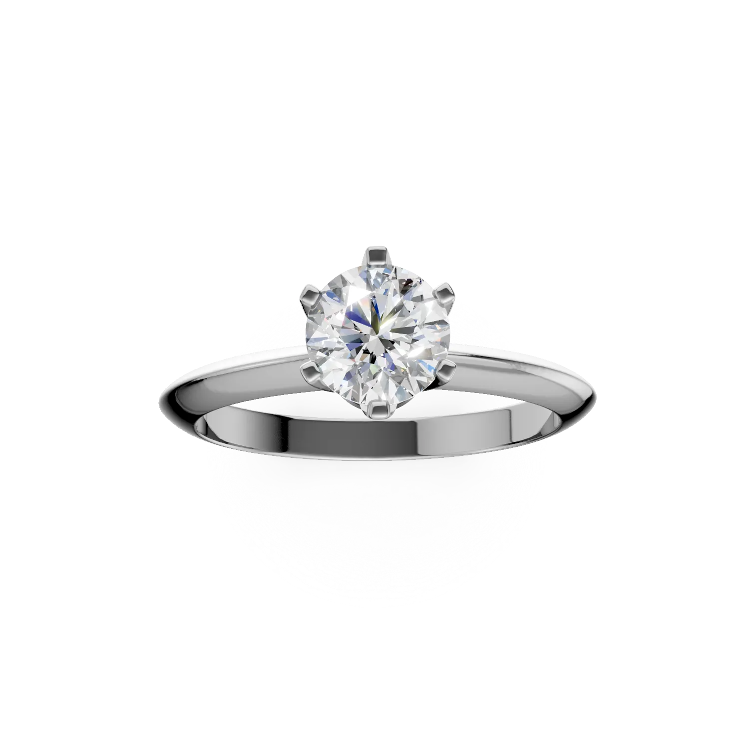 Годежен пръстен от 18K бяло злато с диамант 1.09ct