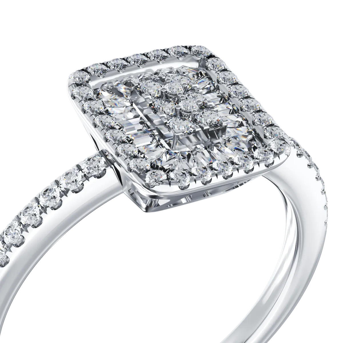 Годежен пръстен от бяло злато 18K с диаманти 0.26ct