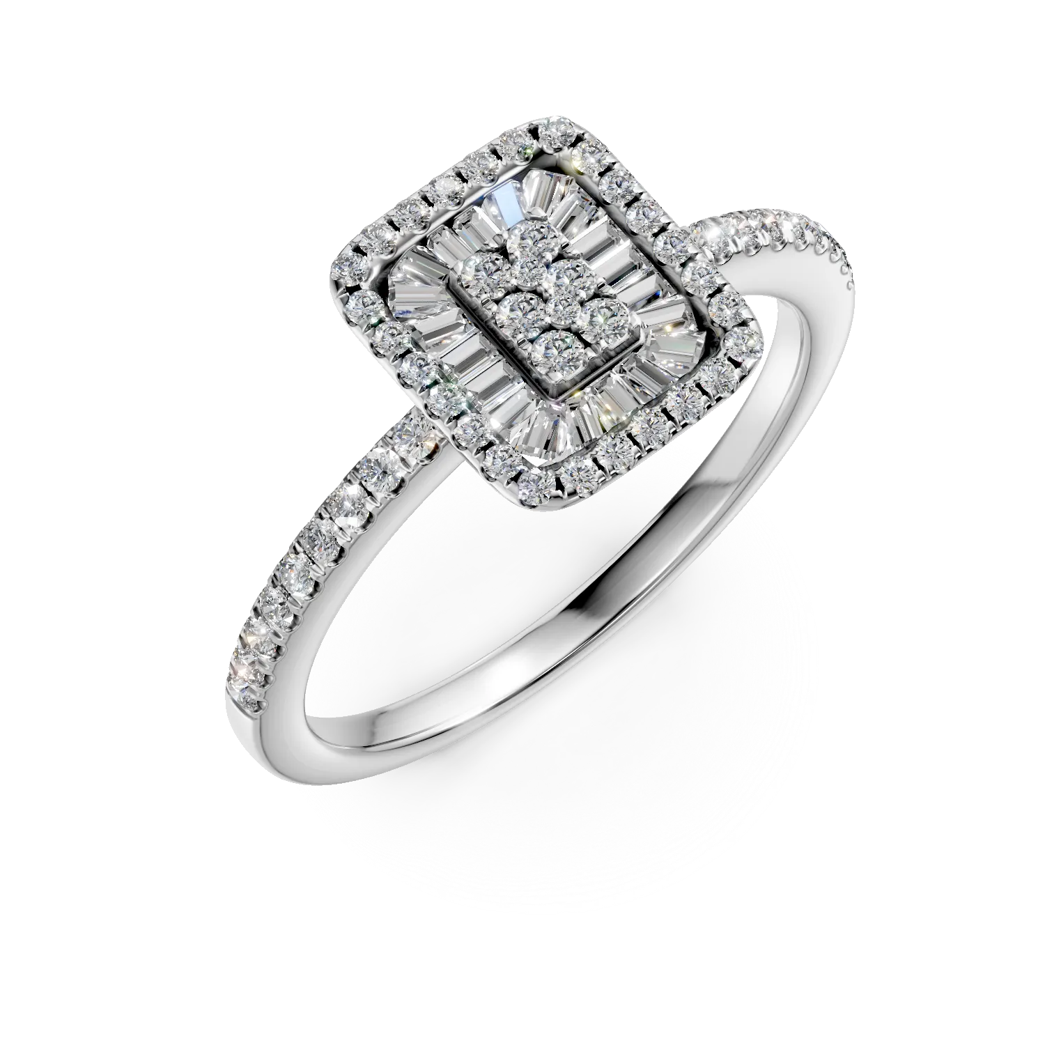 Inel de logodna din aur alb cu diamante de 0.26ct