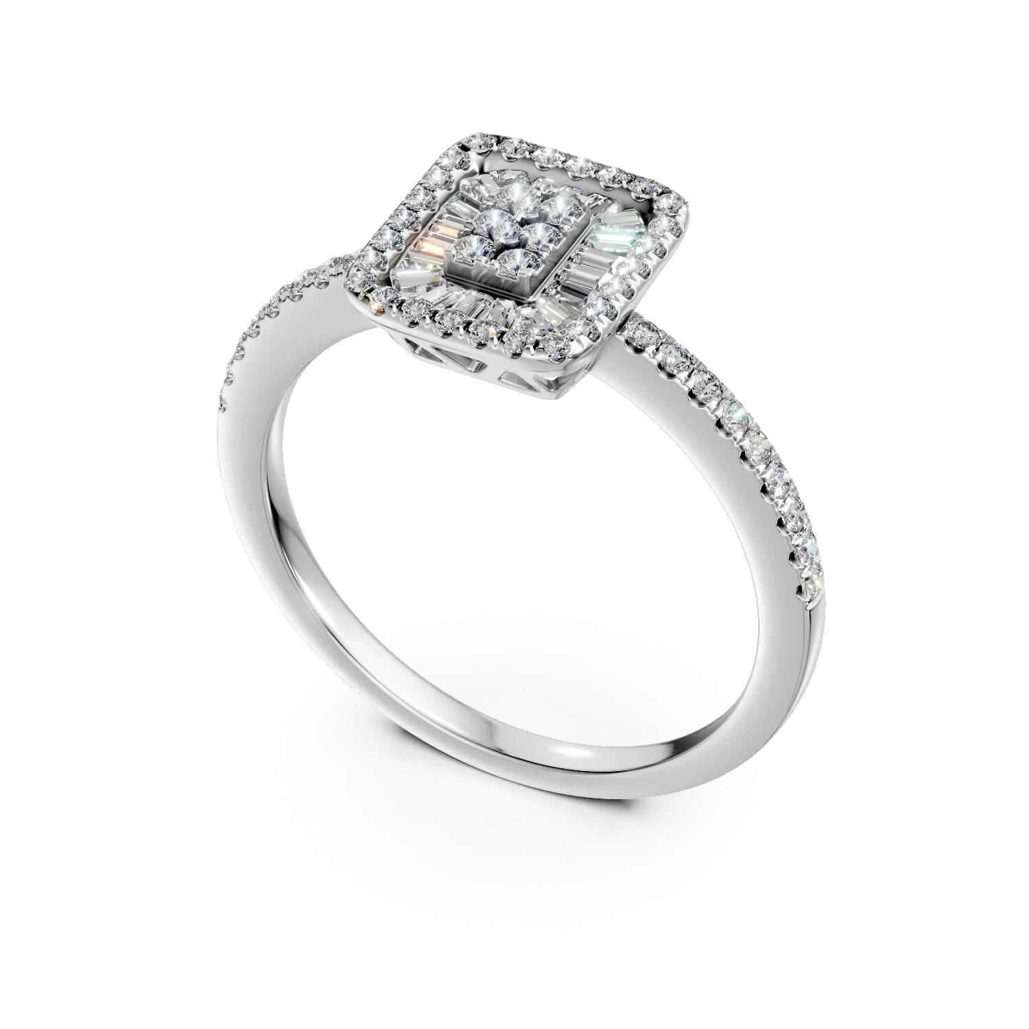 18K white gold engagement ring with 0.26ct diamonds