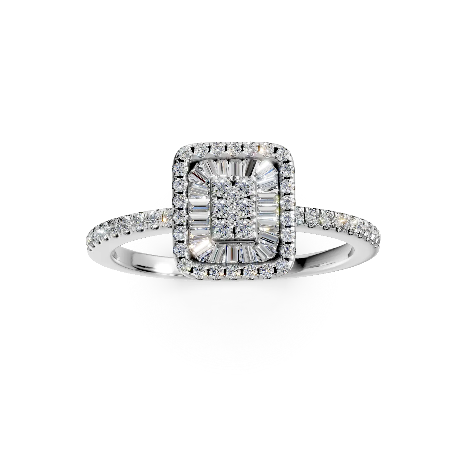 18K white gold engagement ring with 0.26ct diamonds