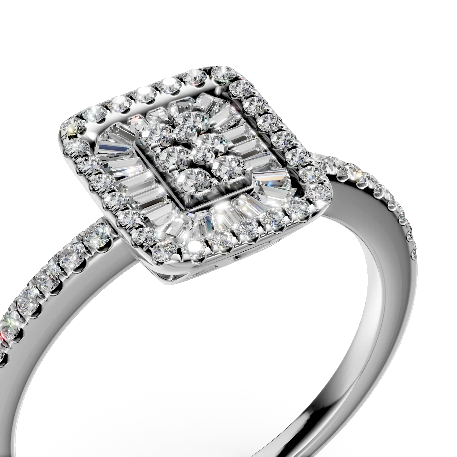 18K white gold engagement ring with 0.26ct diamonds