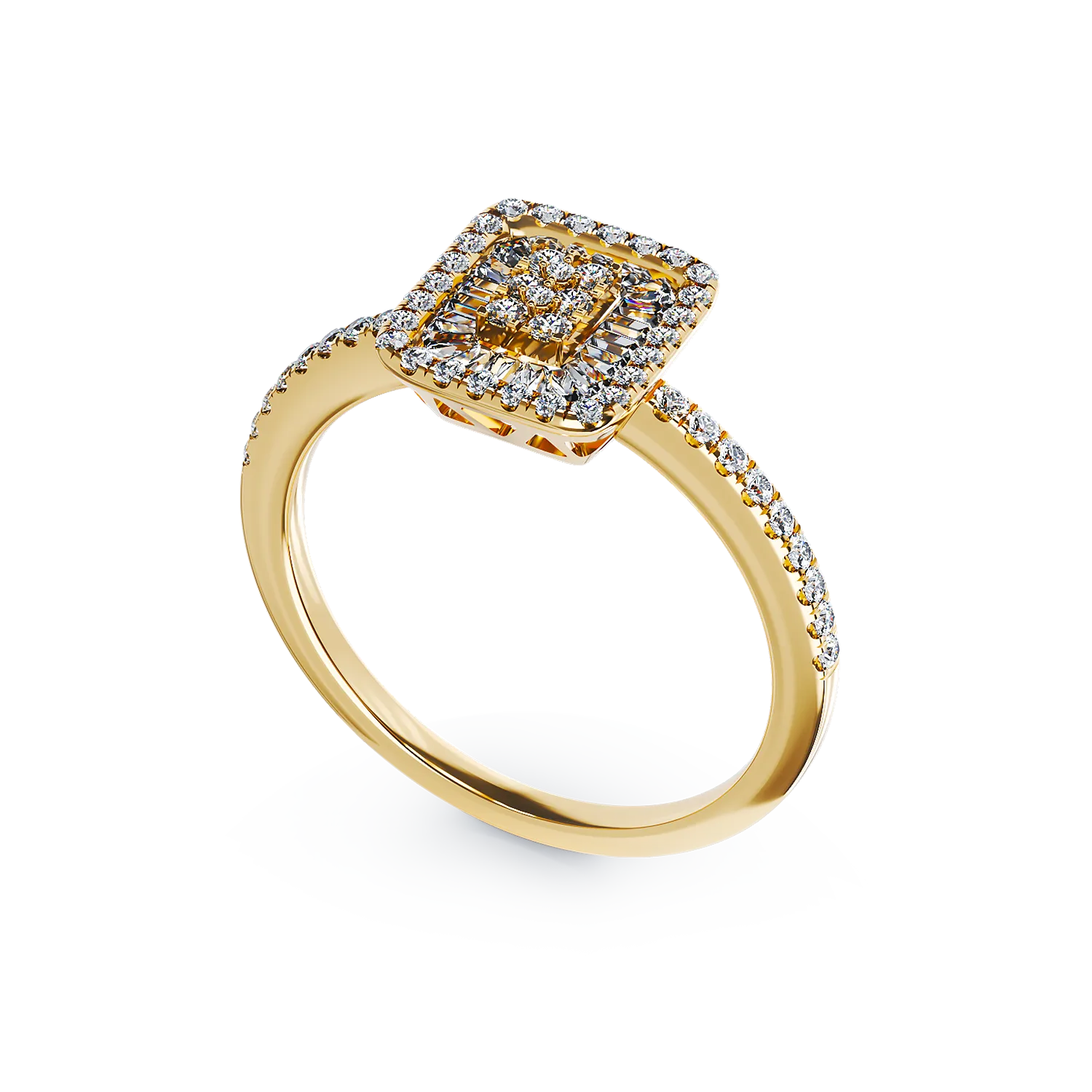 18K yellow gold engagement ring with 0.27ct diamonds