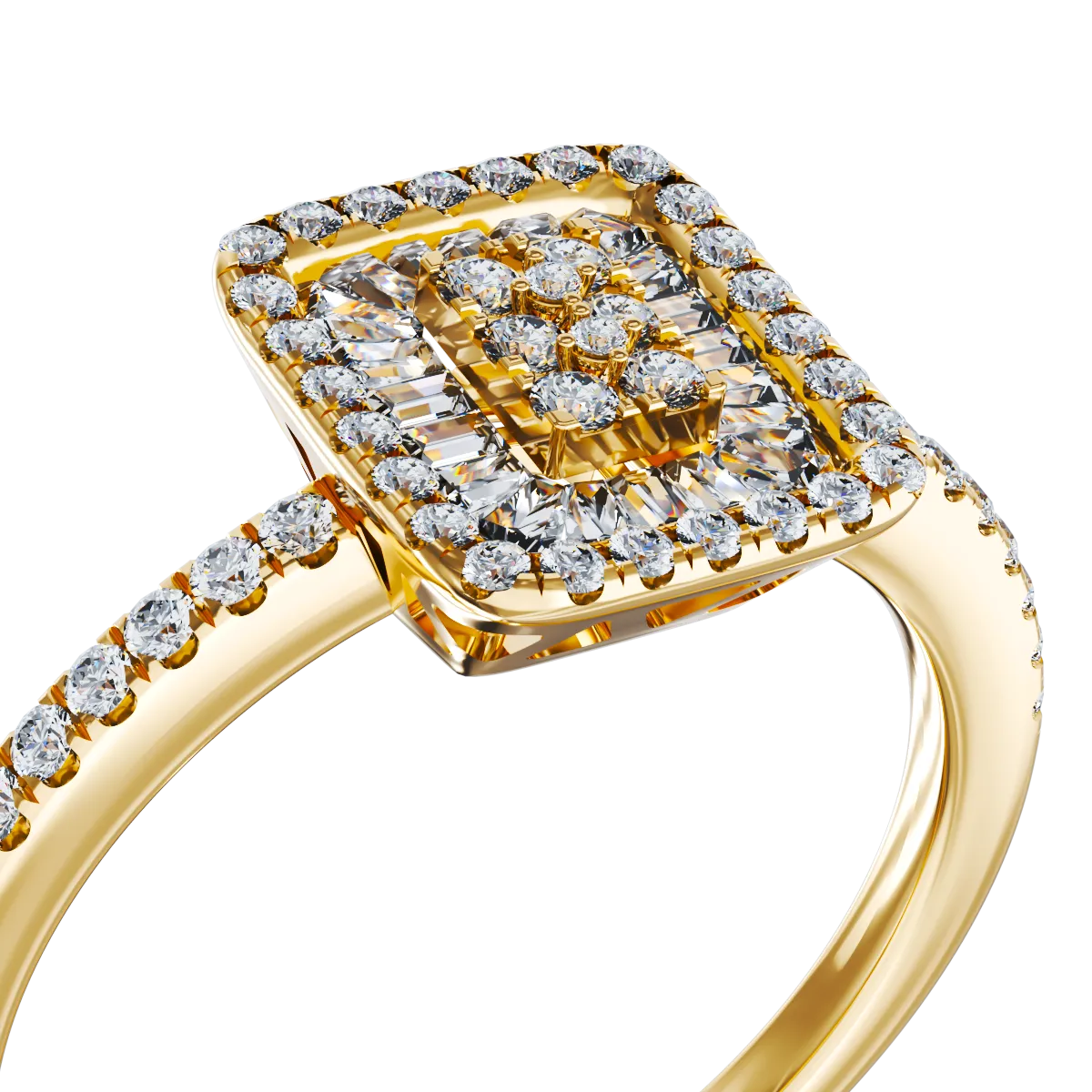 18K yellow gold engagement ring with 0.26ct diamonds