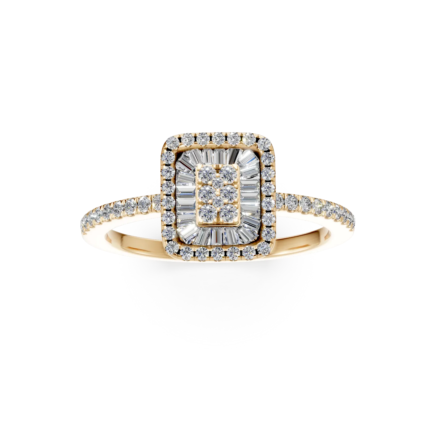 Inel de logodna din aur galben de 18K cu diamante de 0.26ct