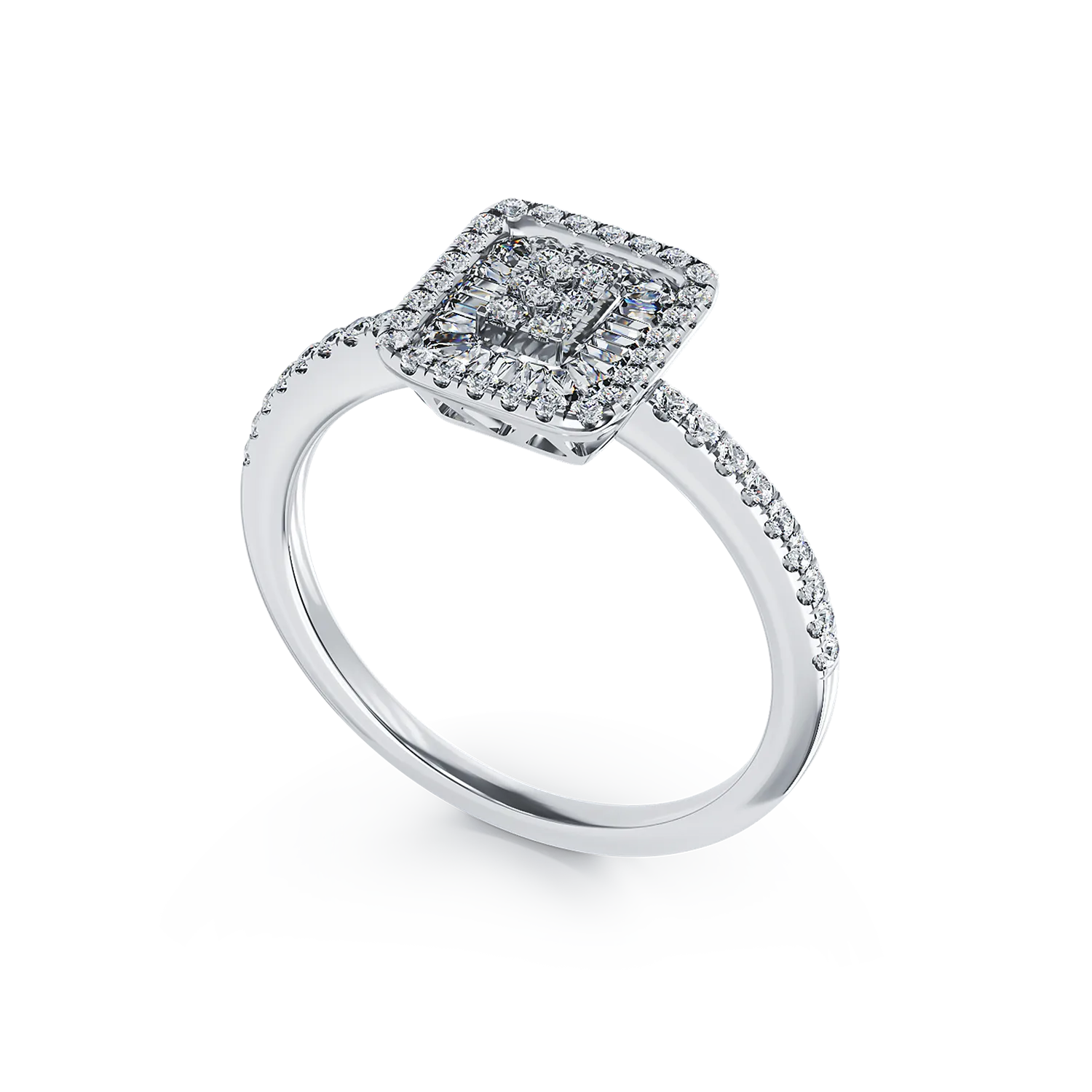 18K fehérarany eljegyzési gyűrű 0.26ct gyémántokkal