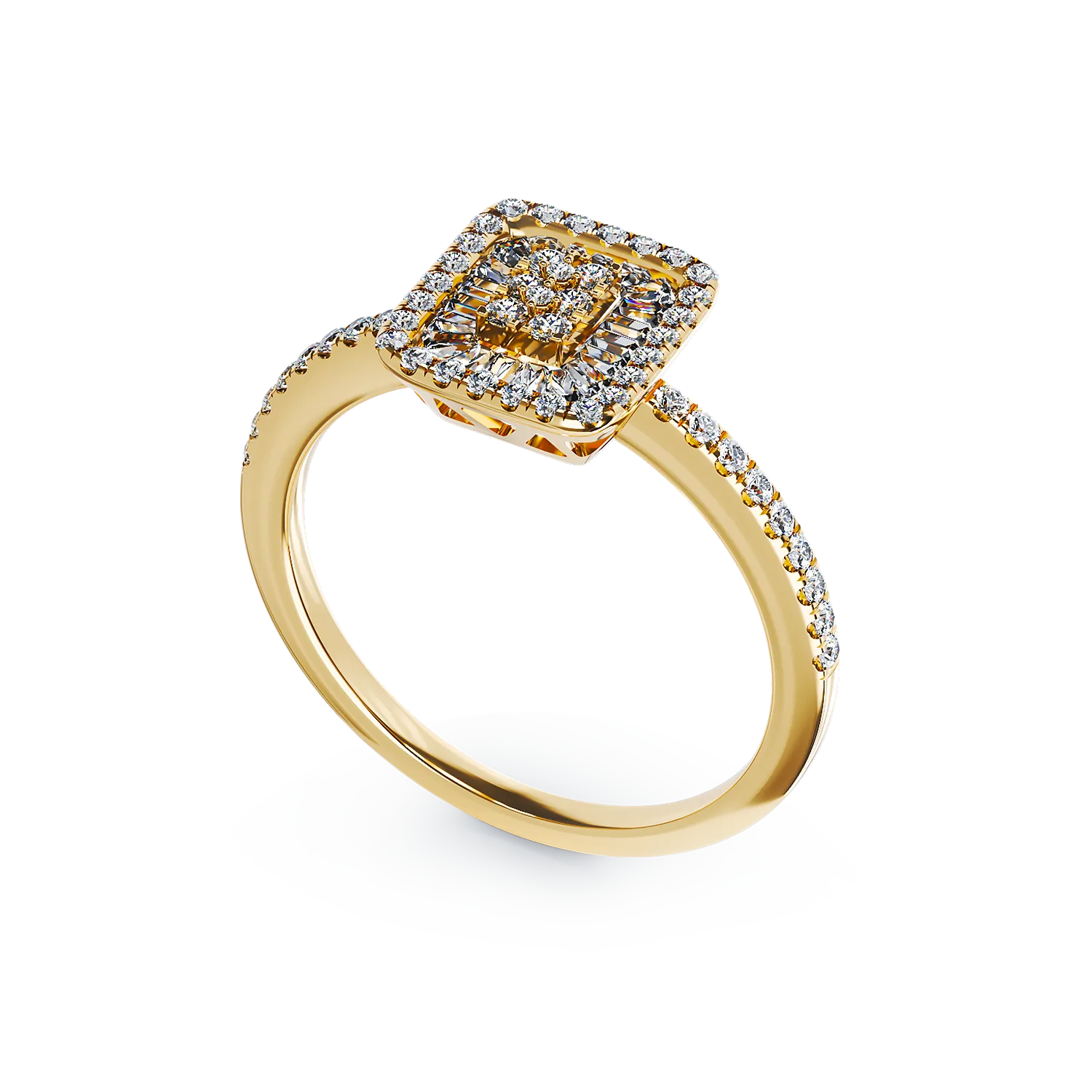18K sárga arany eljegyzési gyűrű 0.27ct gyémántokkal