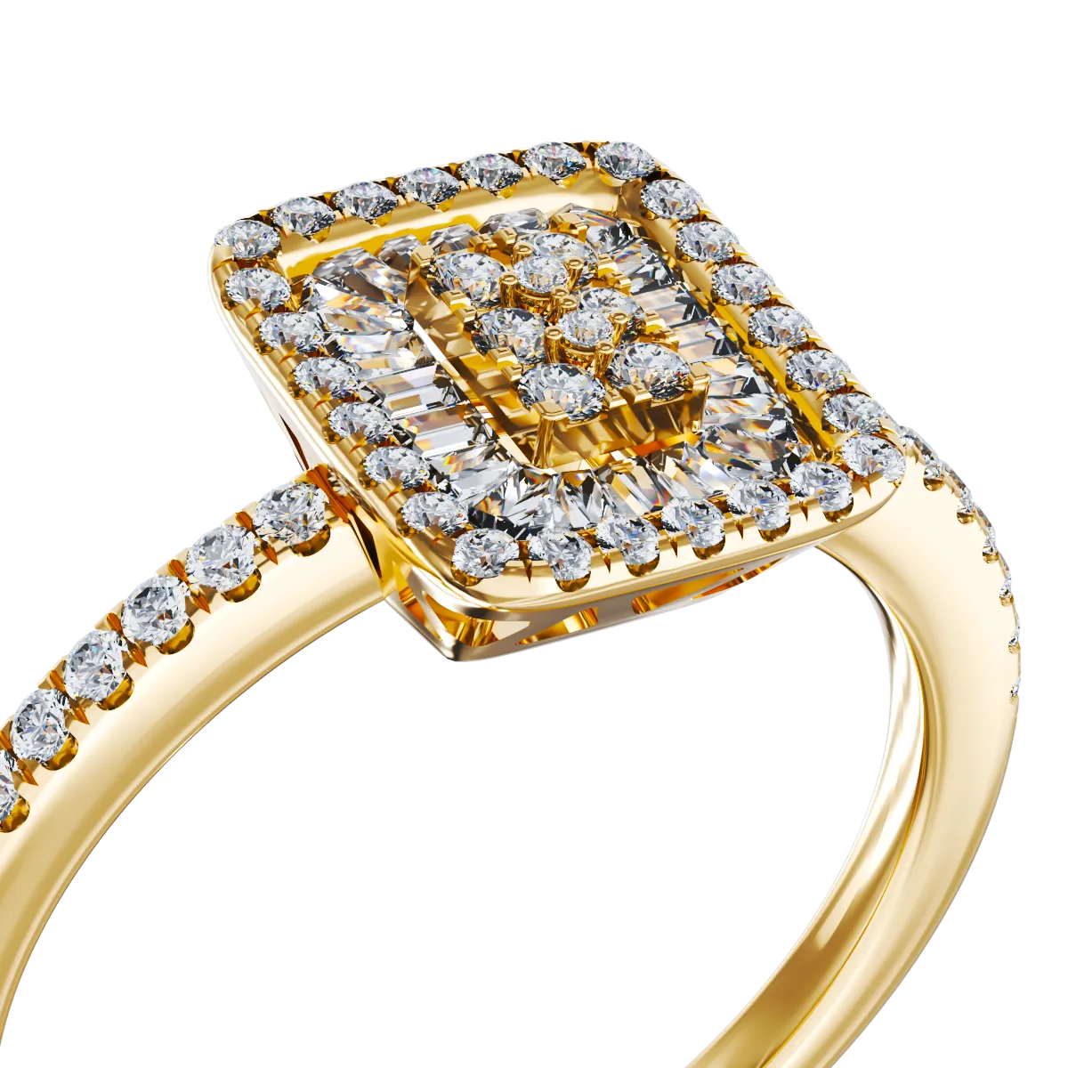 18K sárga arany eljegyzési gyűrű 0.27ct gyémántokkal