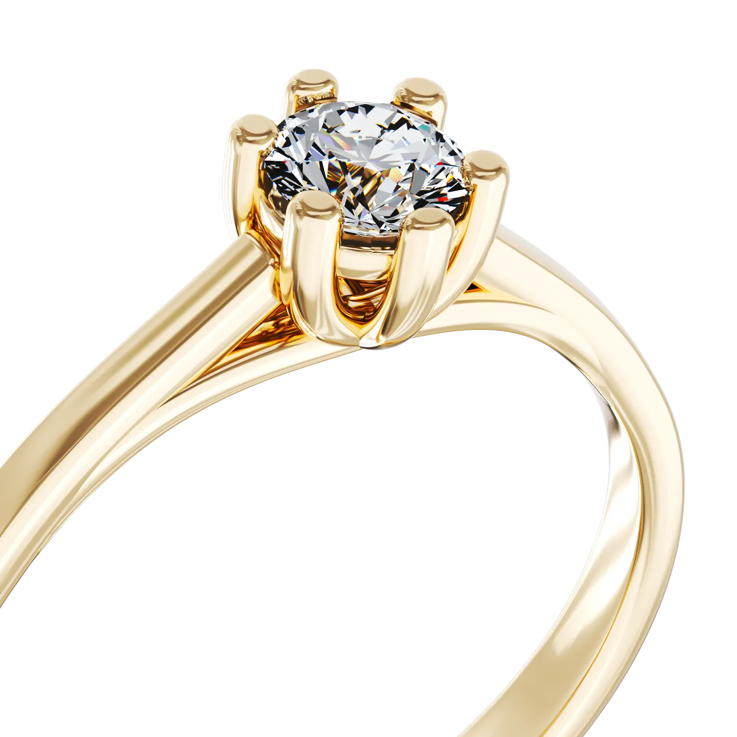 18K sárga arany eljegyzési gyűrű 0.24ct szoliter gyémánttal
