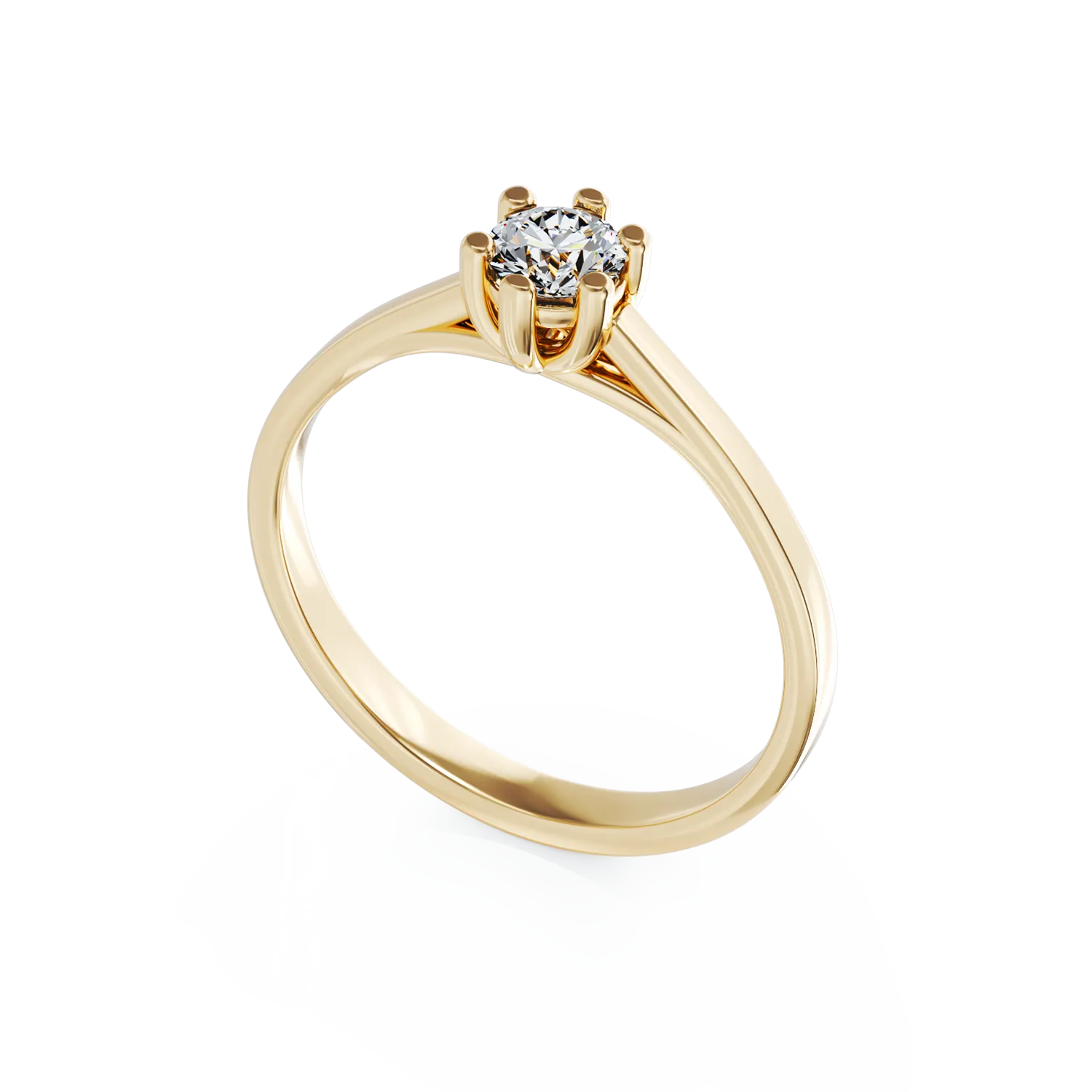 Годежен пръстен от 18K жълто злато с диамант пасианс 0.24ct