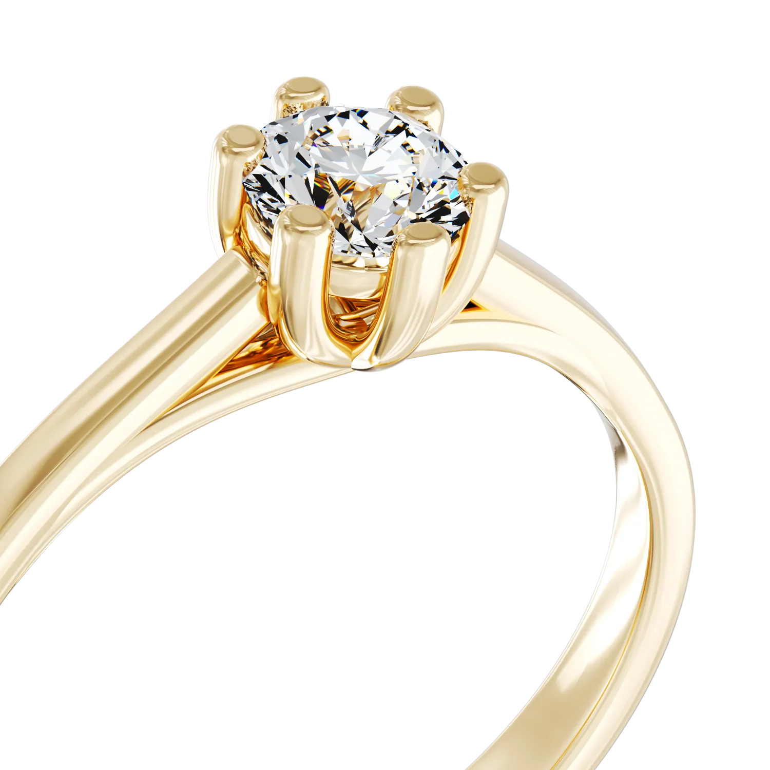 Eljegyzési gyűrű 18K-os sárga aranyból 0,15ct gyémánttal. Gramm: 3,5