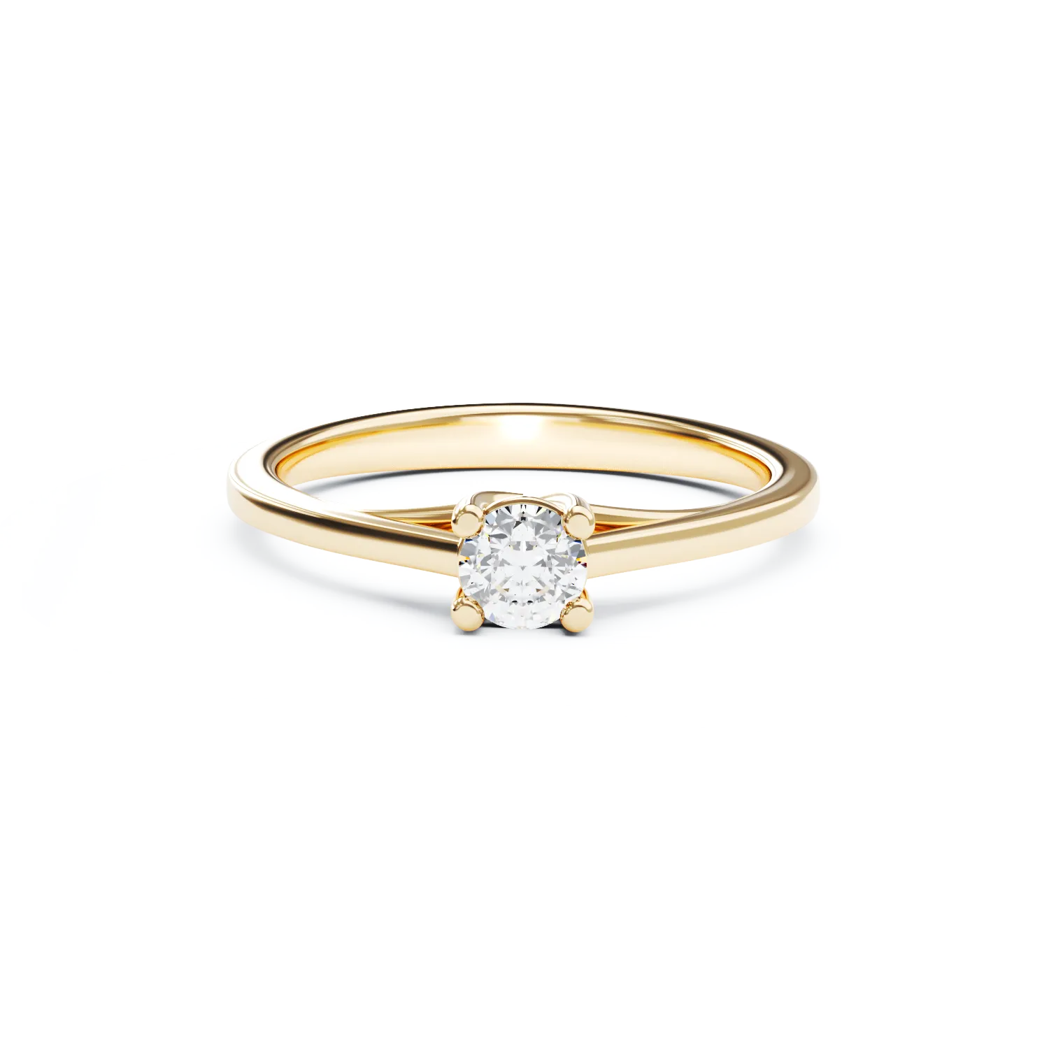 Inel de logodna din aur galben de 18K cu un diamant solitaire de 0.33ct