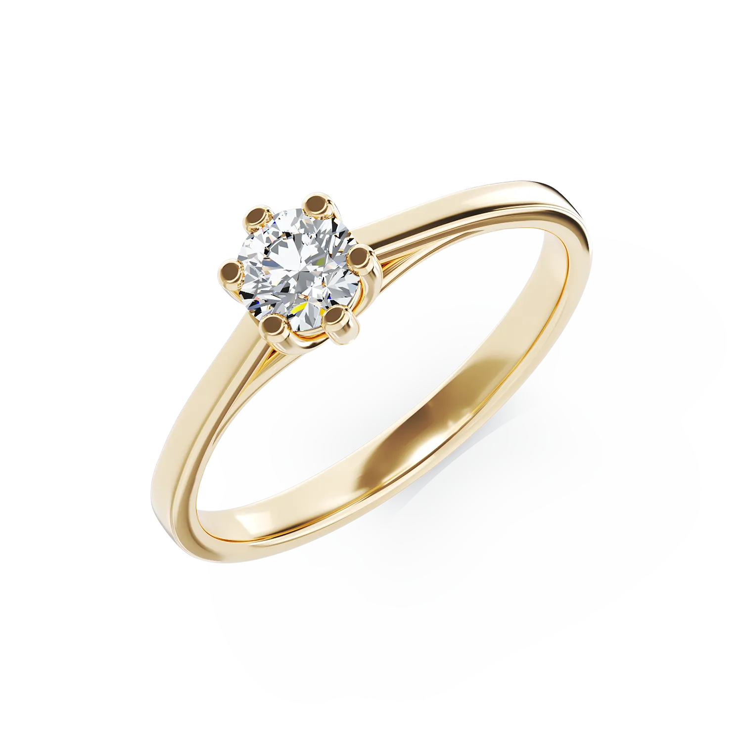 18k yellow gold engagement ring with 0.35ct diamond