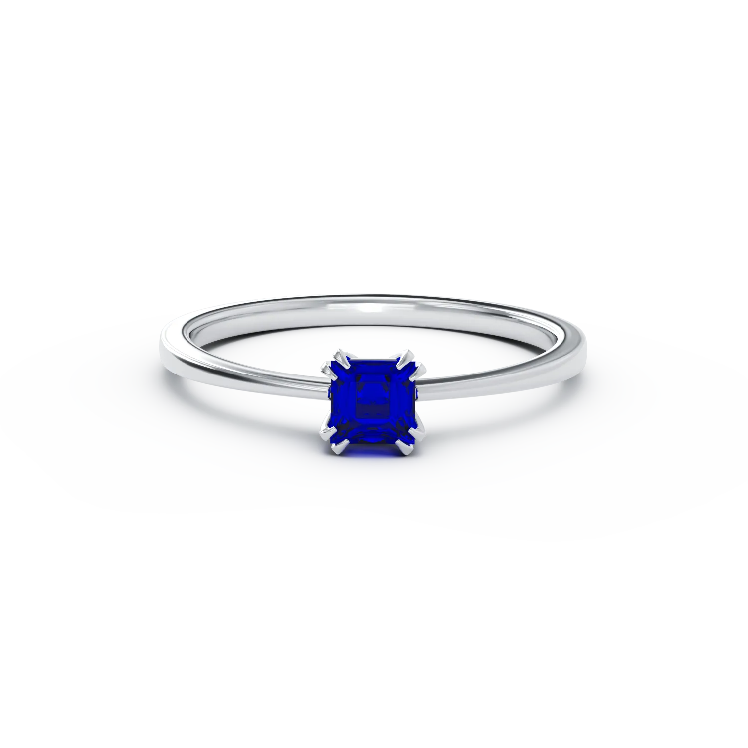 Годежен пръстен от 18K бяло злато със сапфир от 0.39ct