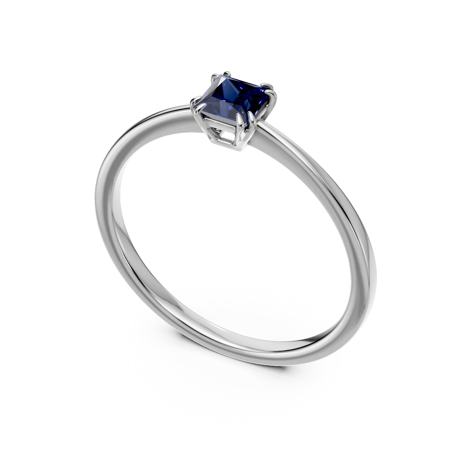 Годежен пръстен от 18K бяло злато със сапфир от 0.39ct