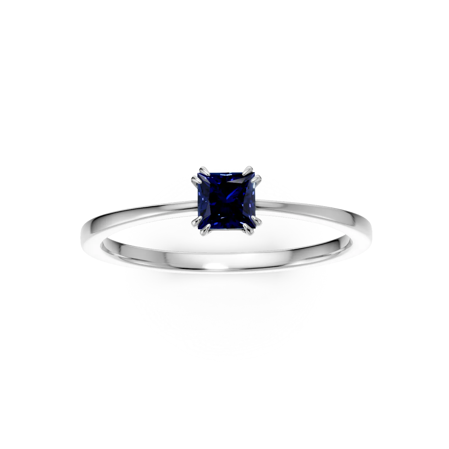 Годежен пръстен от 18K бяло злато със сапфир от 0.39ct