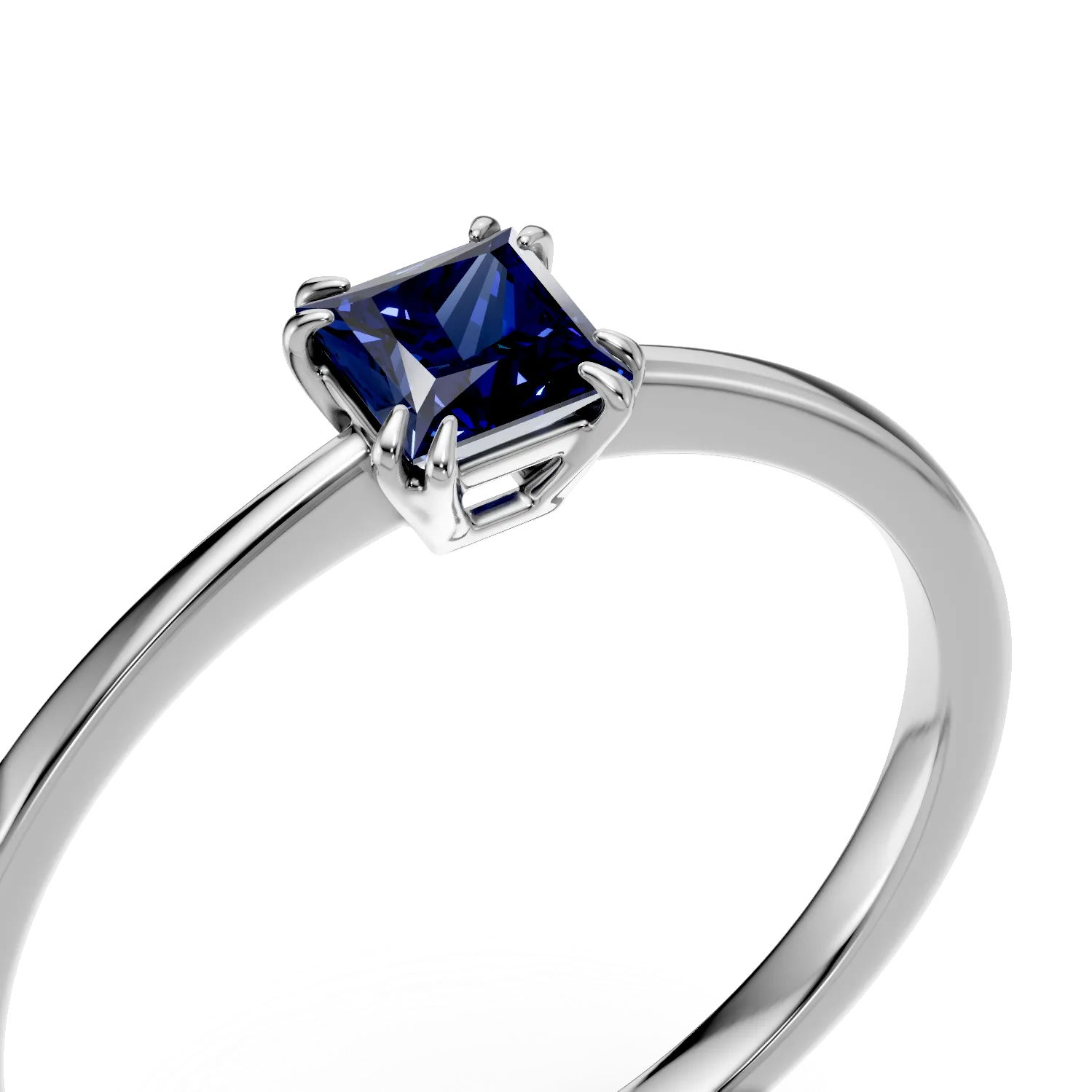 Годежен пръстен от 18K бяло злато със сапфир от 0.39ct