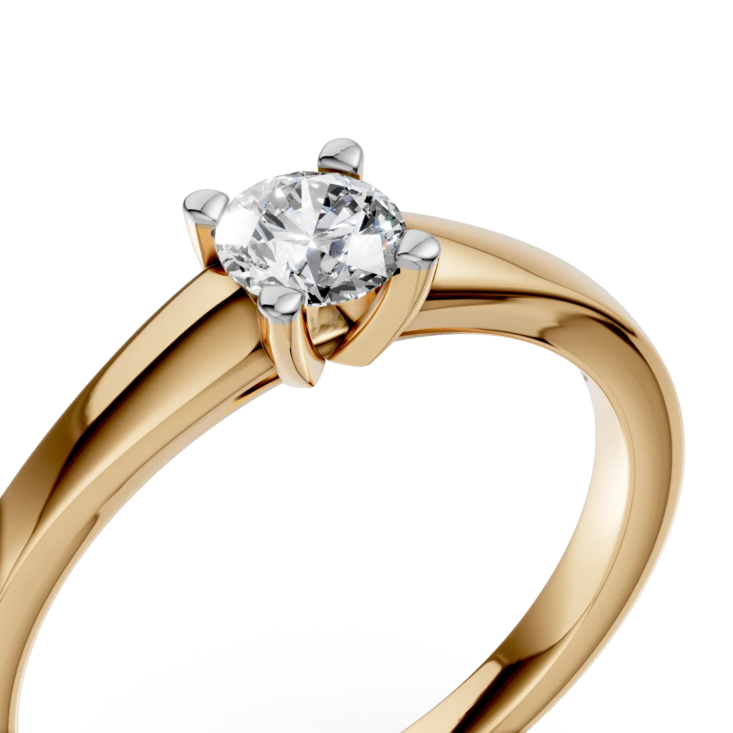 Inel de logodna din aur galben de 18K cu un diamant solitaire de 0.31ct
