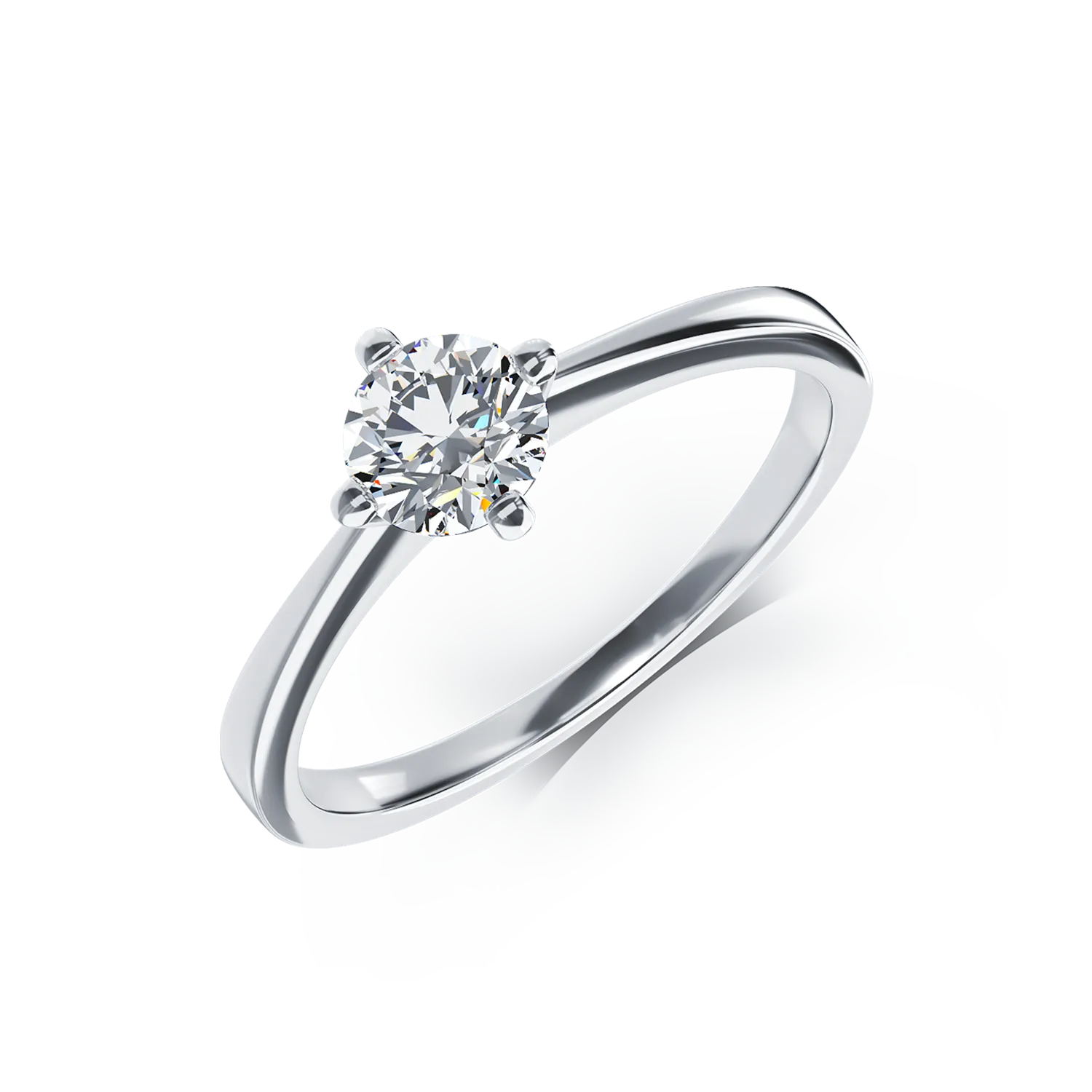 18K white gold engagement ring with a 0.5ct solitaire diamond